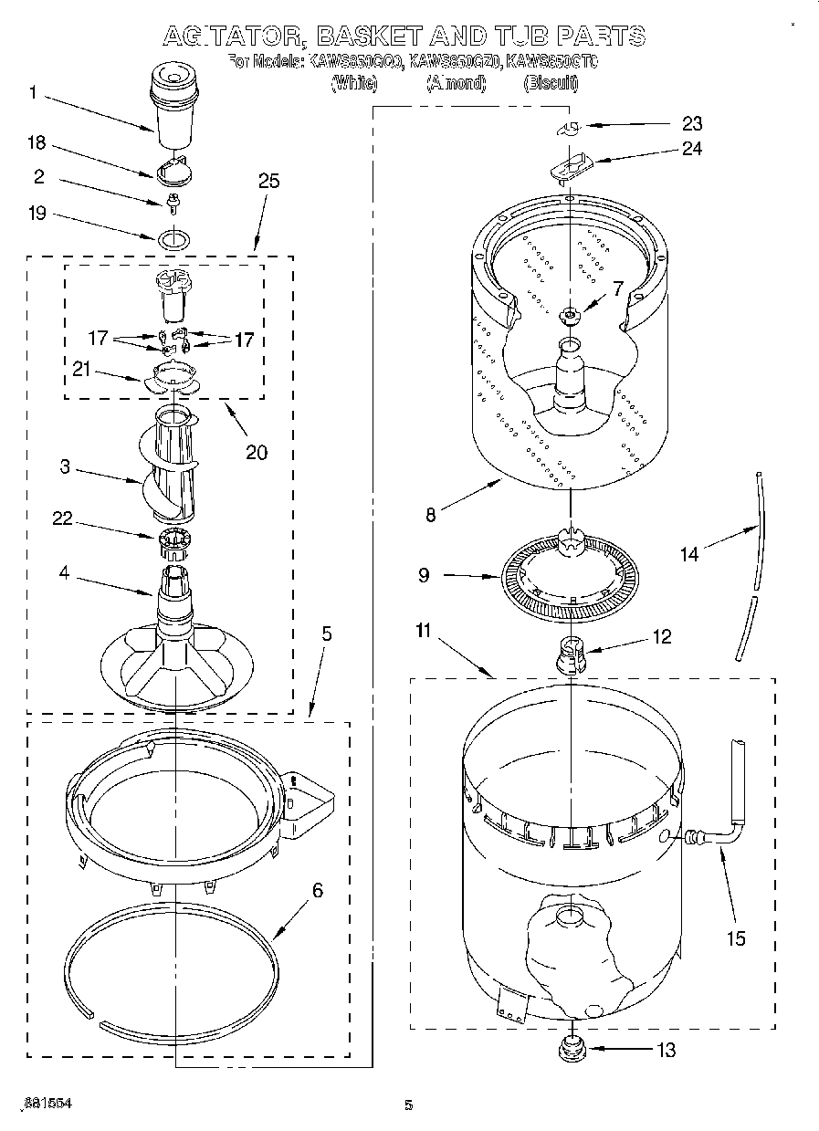 03 - AGITATOR, BASKET AND TUB