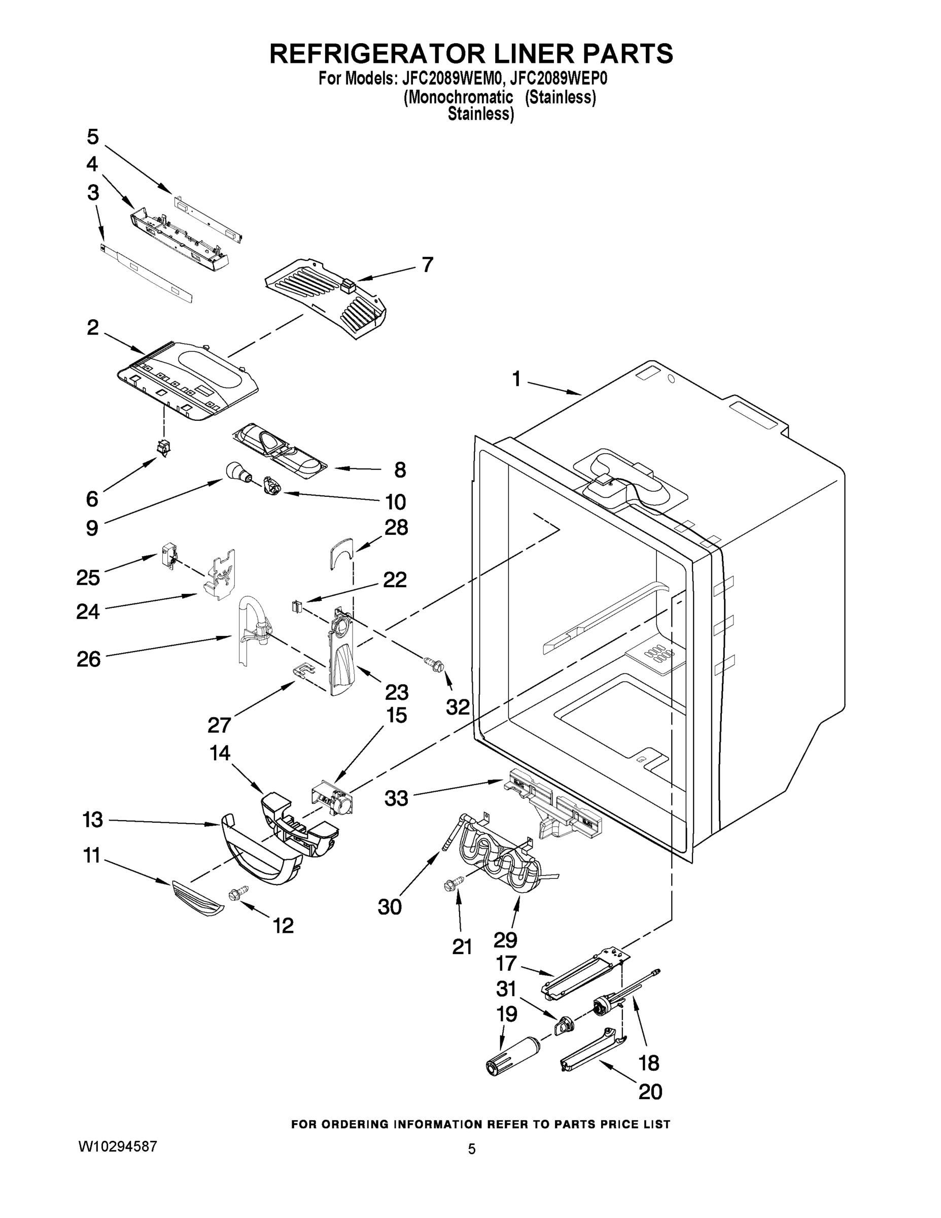 03 - REFRIGERATOR LINER PARTS