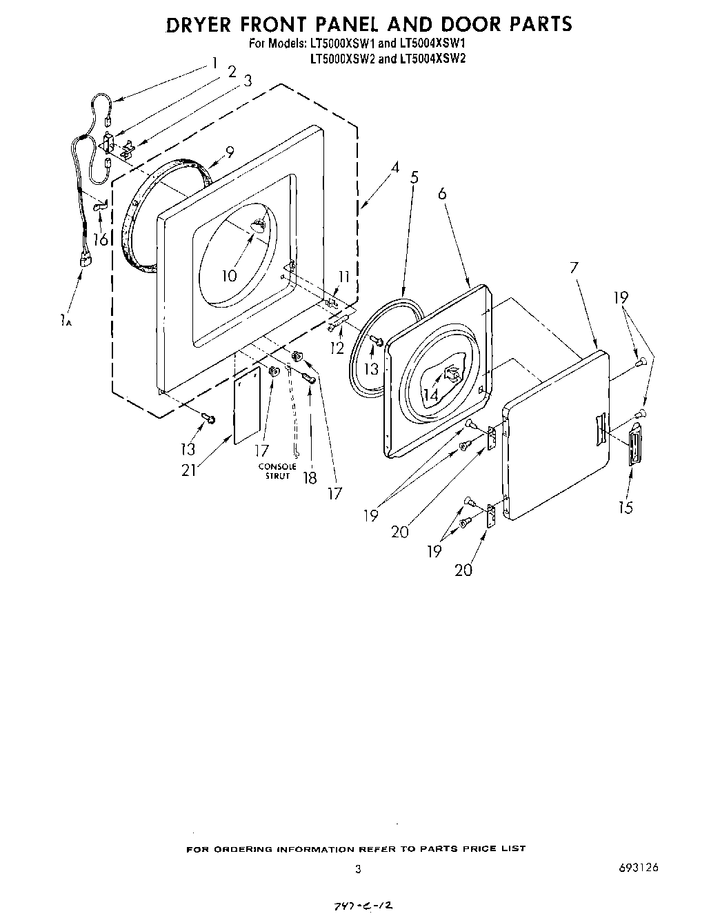 03 - DRYER FRONT PANEL AND DOOR