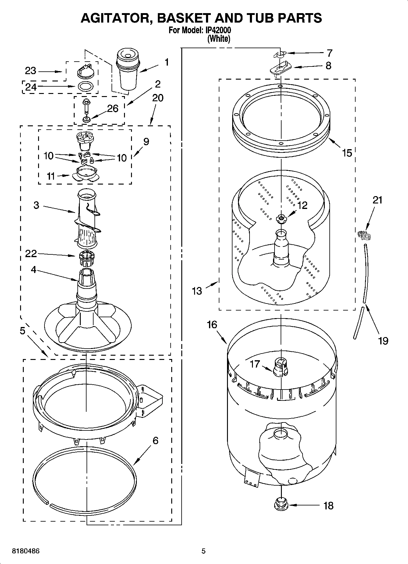03 - AGITATOR, BASKET AND TUB PARTS