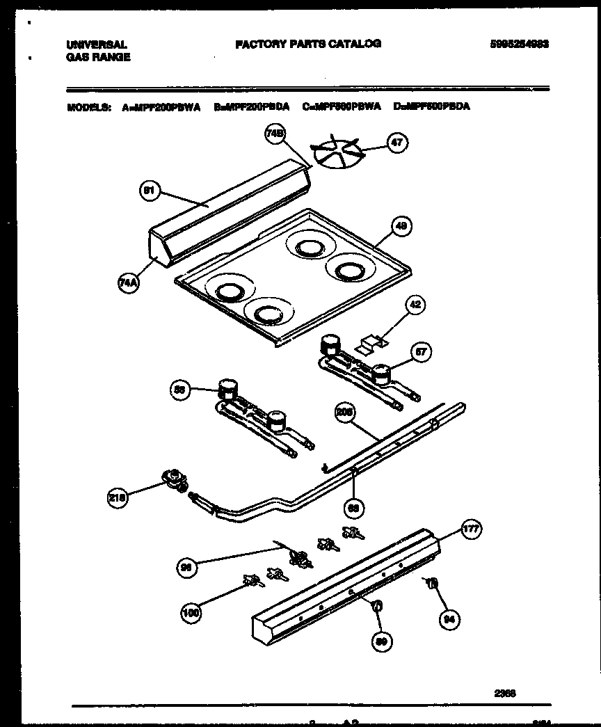 02 - BACKGUARD, COOKTOP AND BURNER PARTS