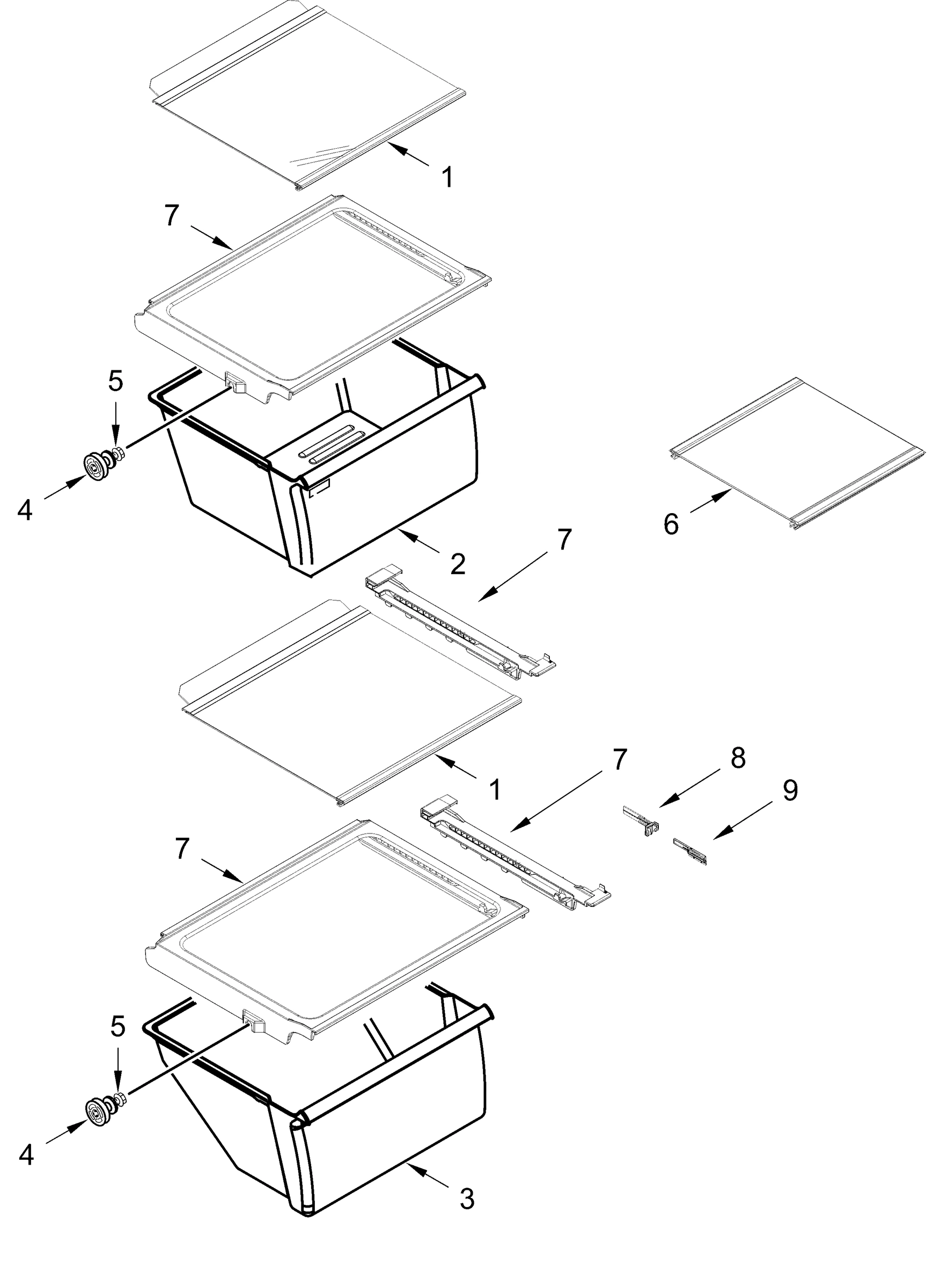 REFRIGERATOR SHELF PARTS