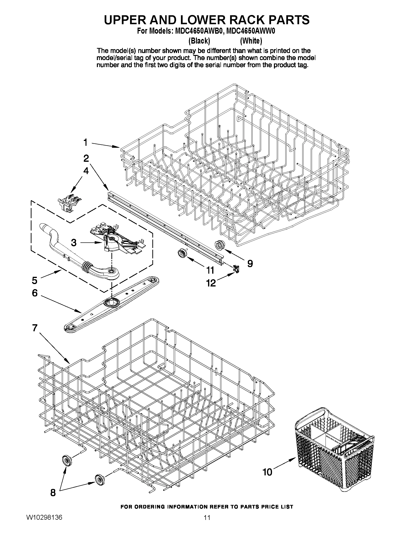 09 - UPPER AND LOWER RACK PARTS