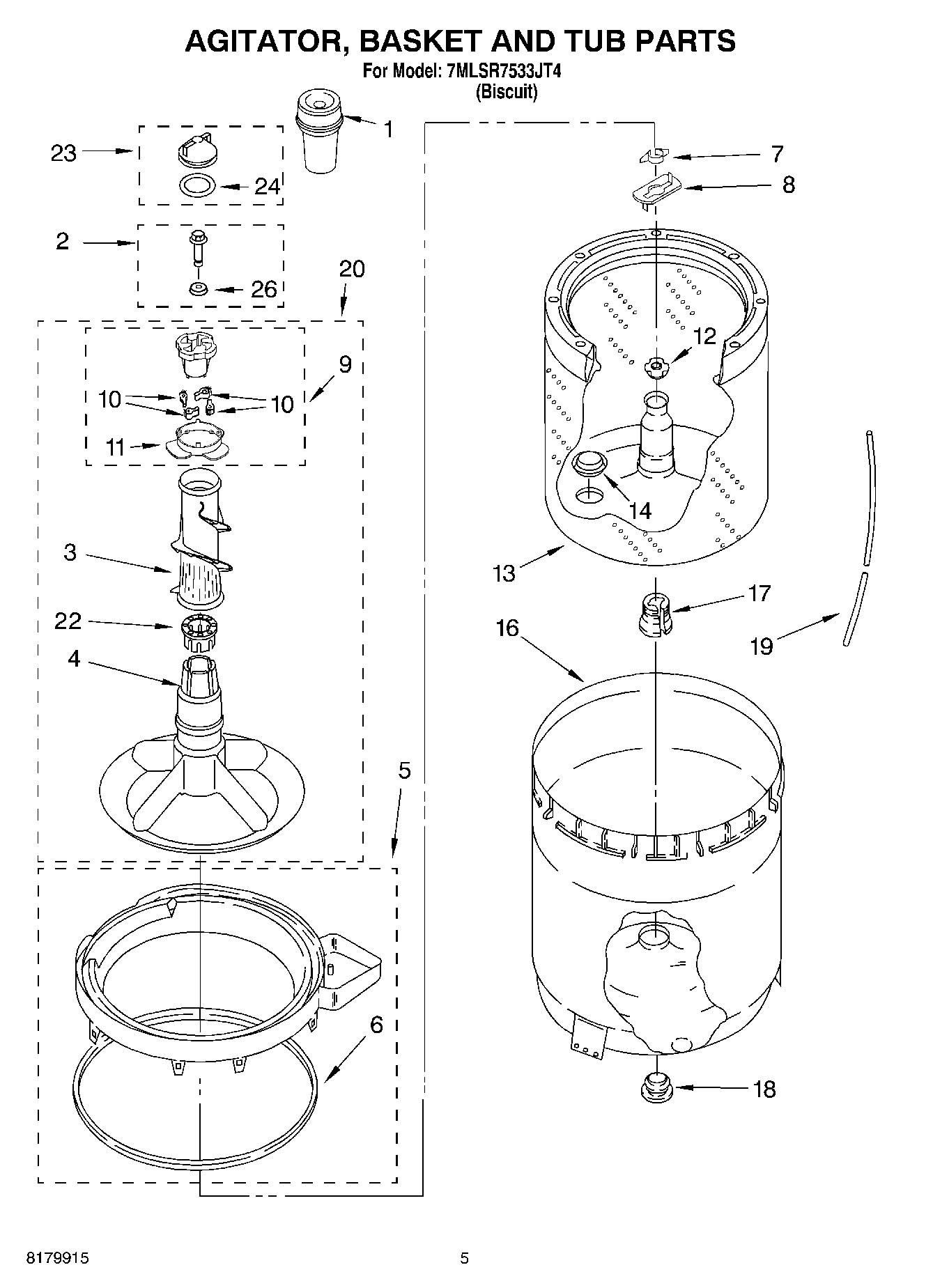 03 - AGITATOR, BASKET AND TUB