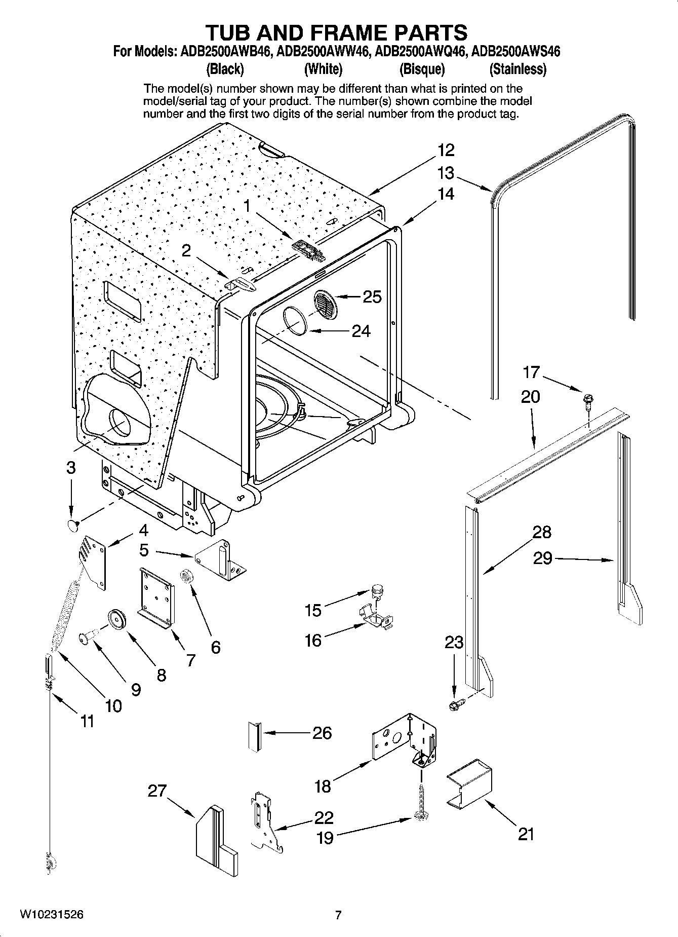 07 - TUB AND FRAME PARTS