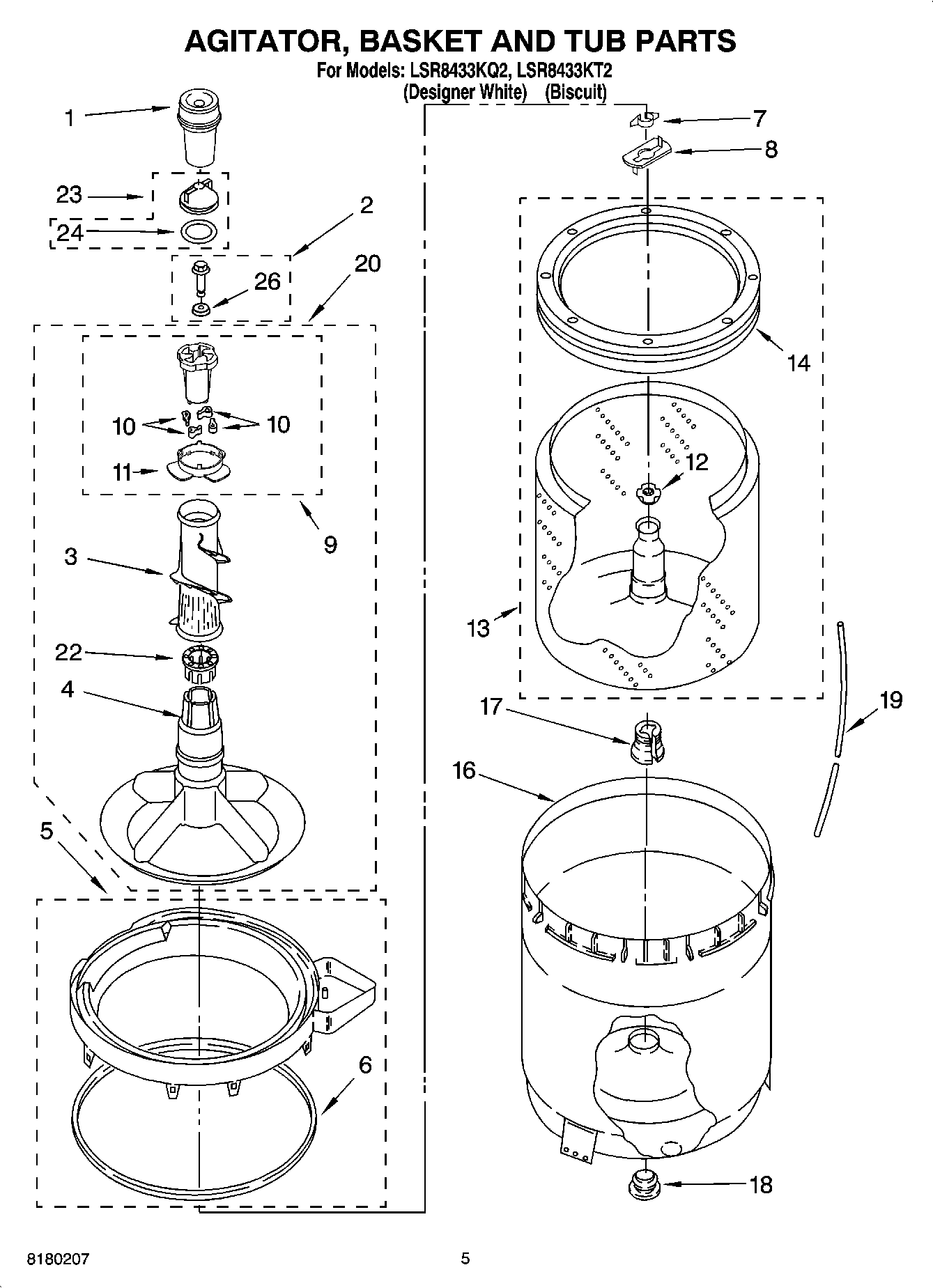 03 - AGITATOR, BASKET AND TUB PARTS