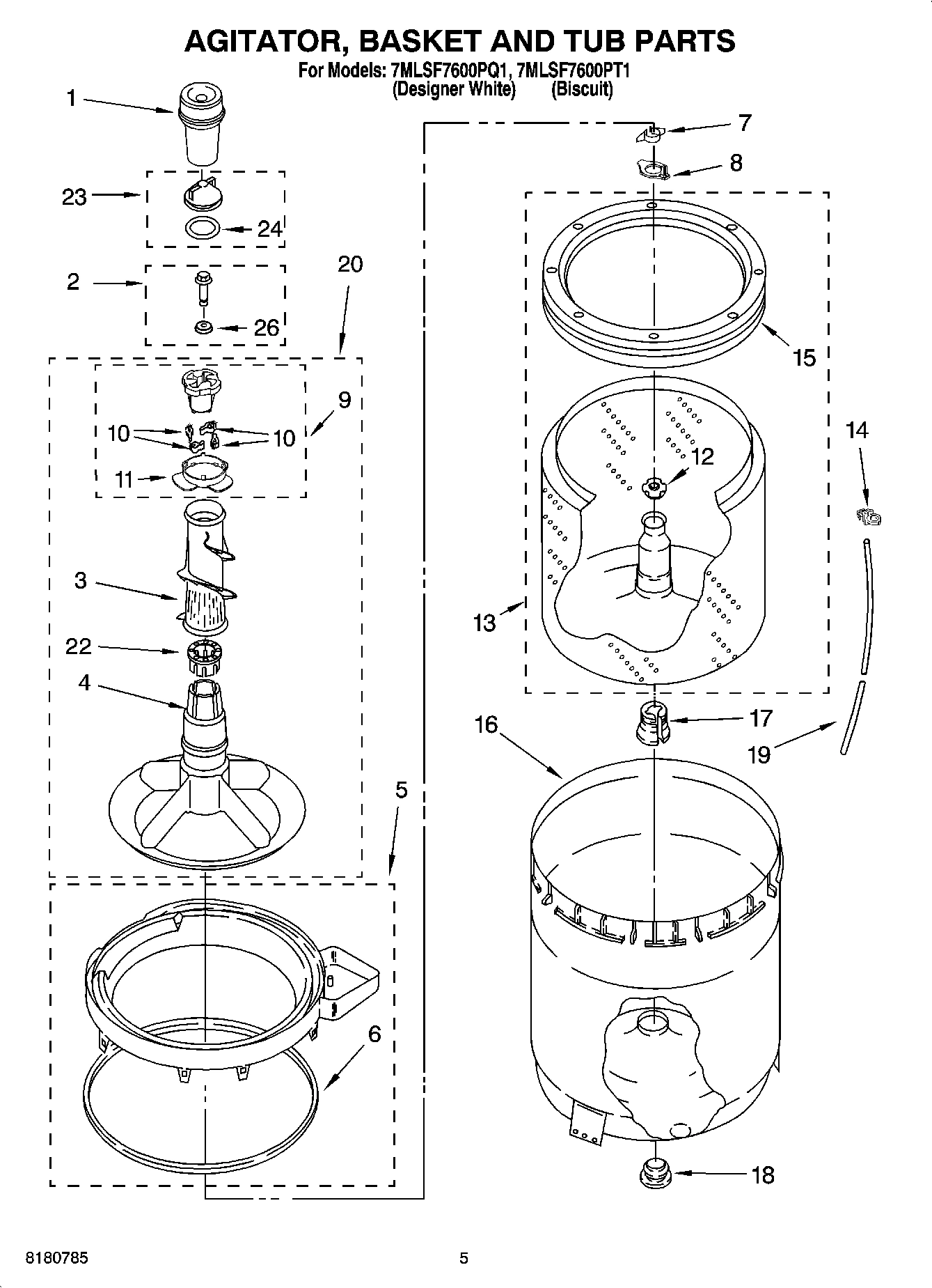03 - AGITATOR, BASKET AND TUB PARTS