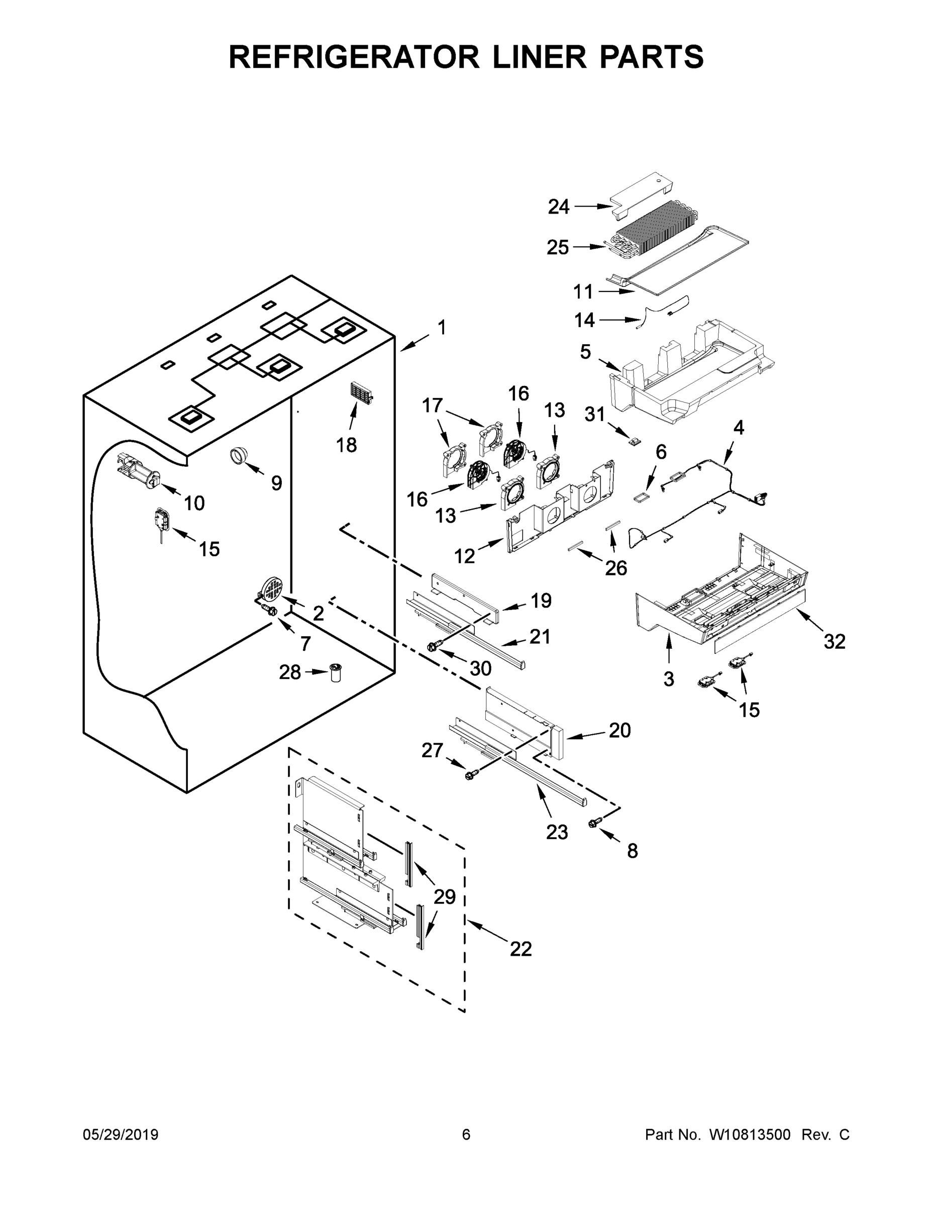 04 - REFRIGERATOR LINER PARTS