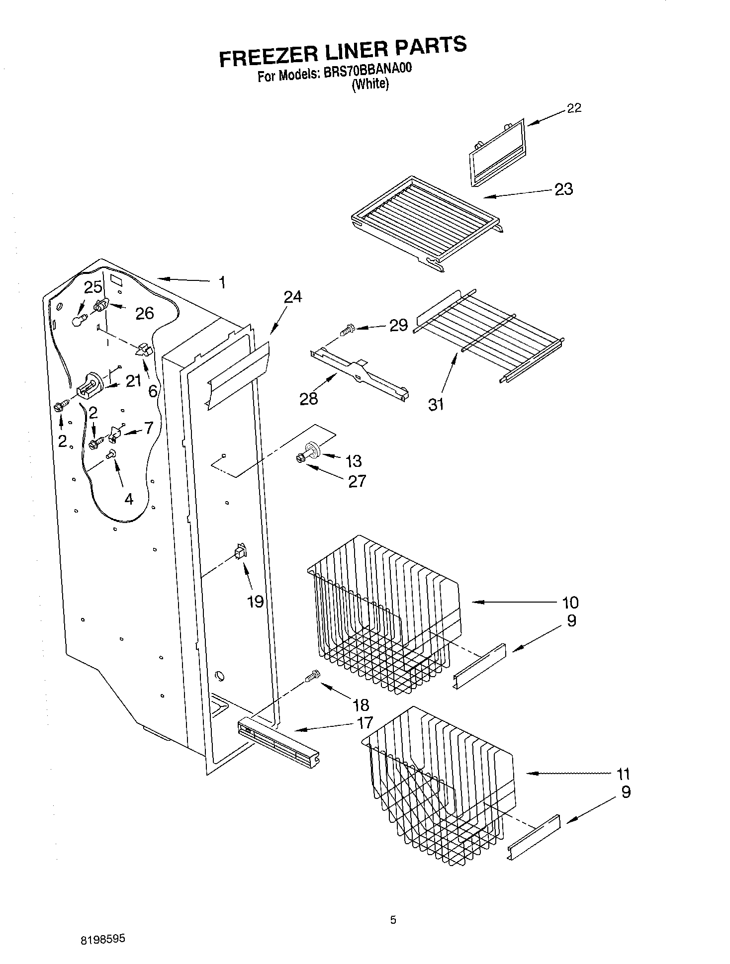 04 - FREEZER LINER PARTS