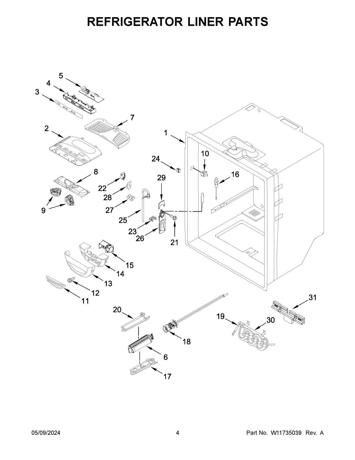 03 - REFRIGERATOR LINER PARTS