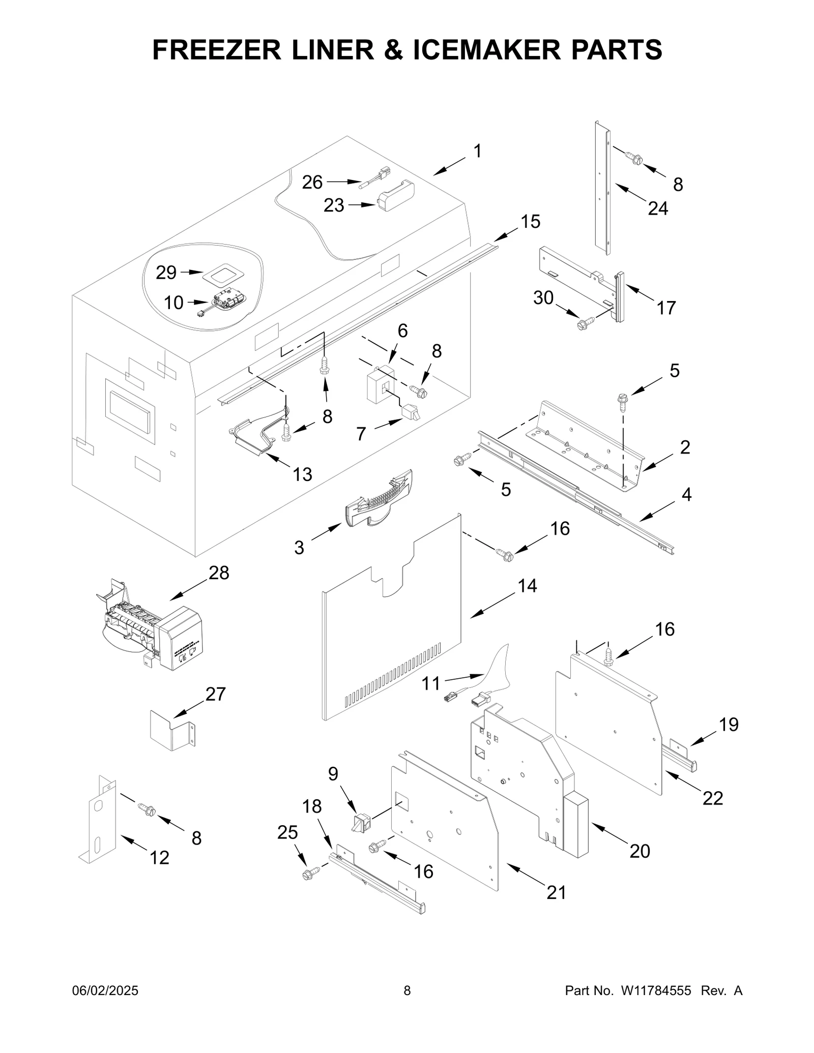 FREEZER LINER & ICEMAKER PARTS