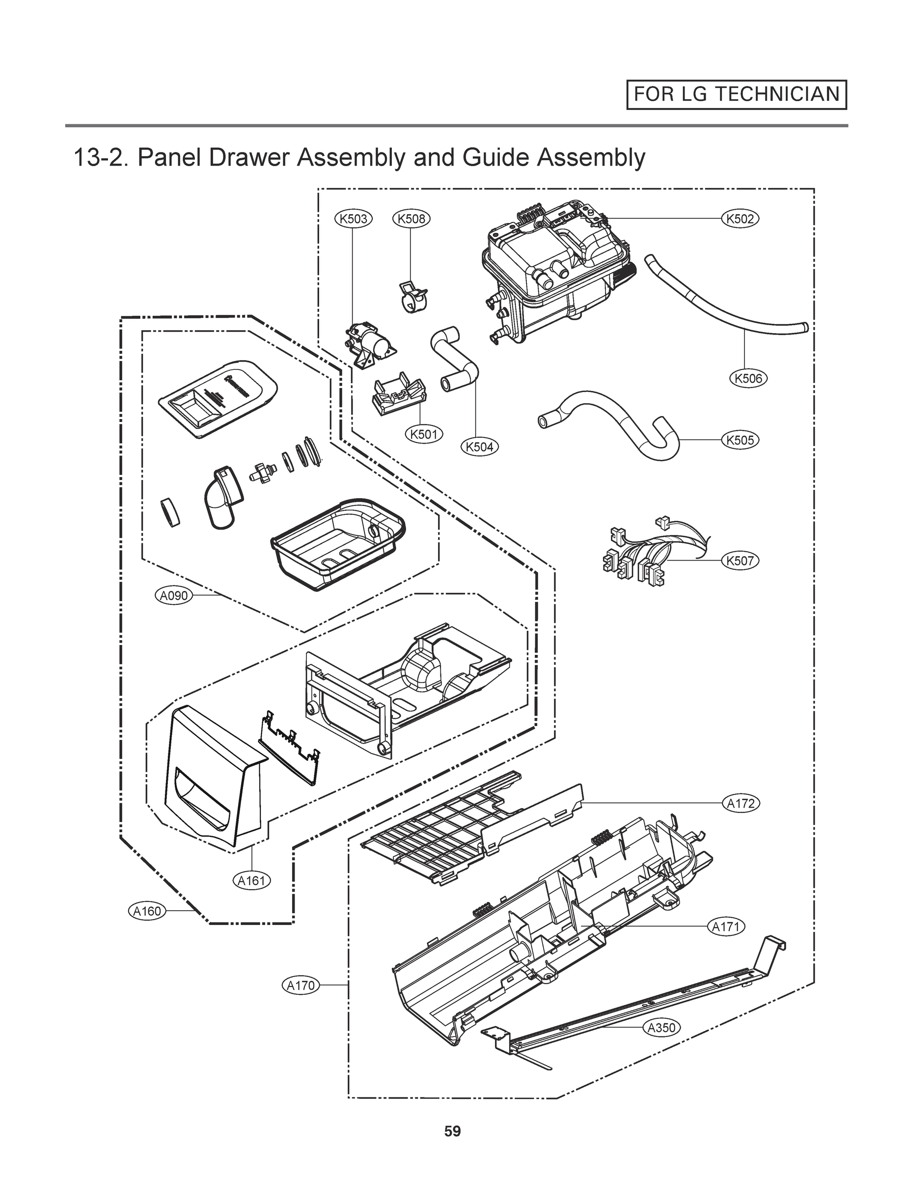 PANEL DRAWER ASSEMBLY AND GUIDE ASSEMBLY