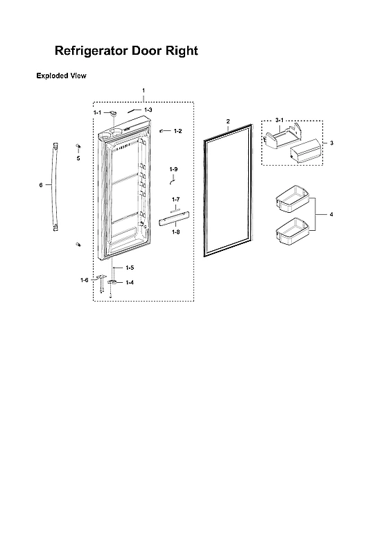 Right Refrigerator Door Parts