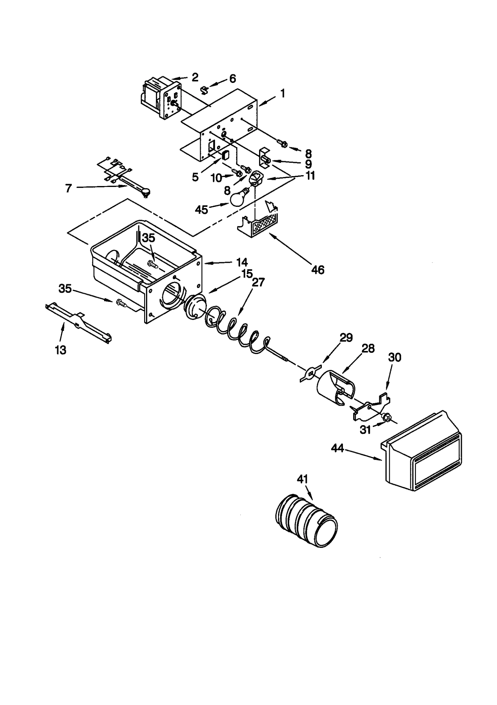 MOTOR AND ICE CONTAINER