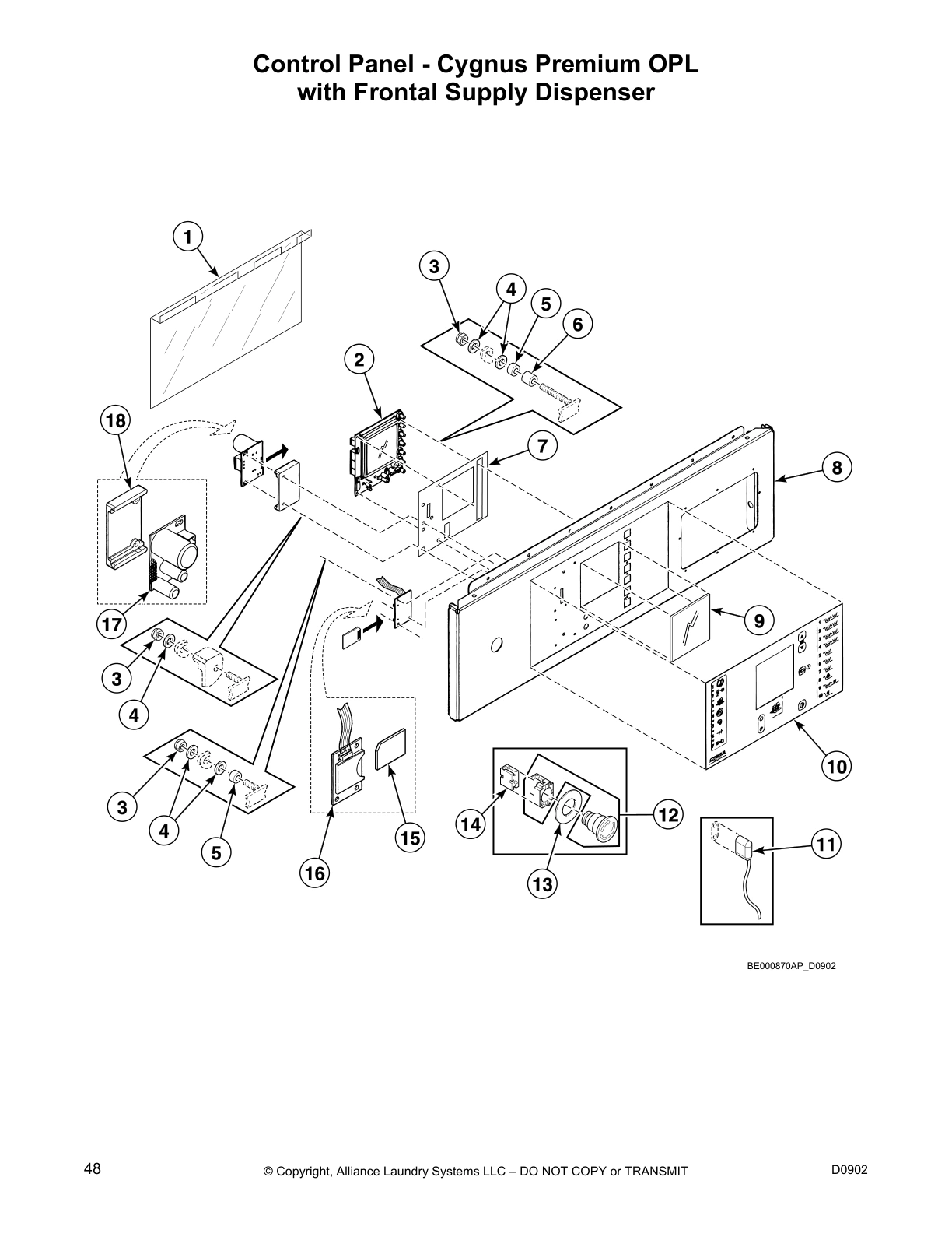 Control Panel - Cygnus Premium OPL
with Frontal Supply Dispenser