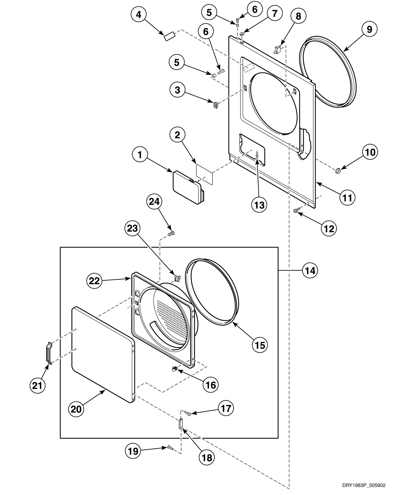 Loading Door, Front Panel and Seals