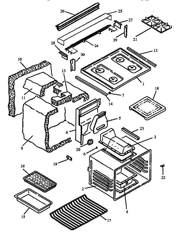 04 - MAIN TOP AND OVEN ASSY