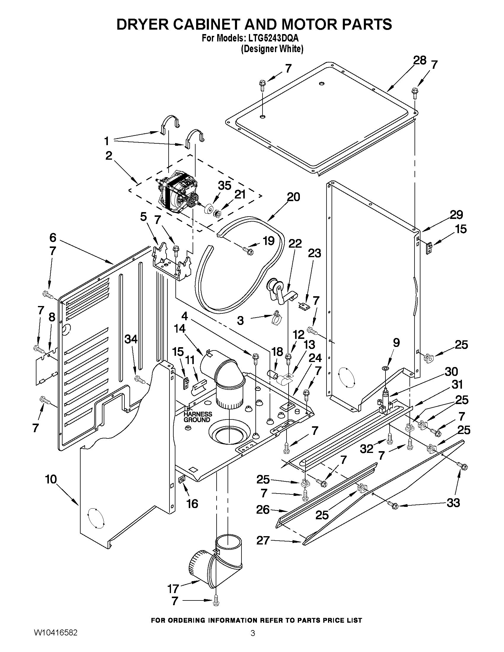 03 - DRYER CABINET AND MOTOR PARTS