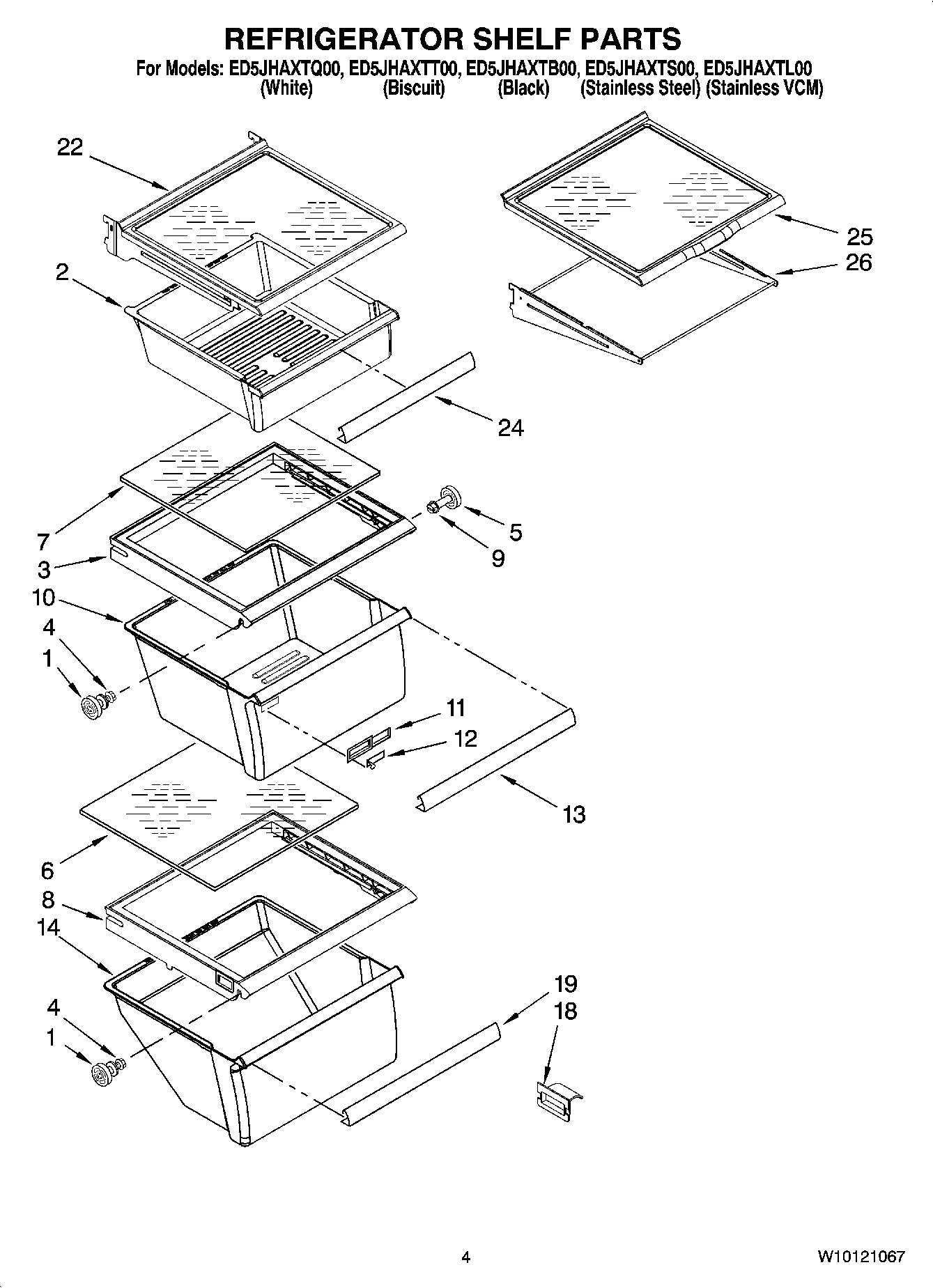 03 - REFRIGERATOR SHELF PARTS