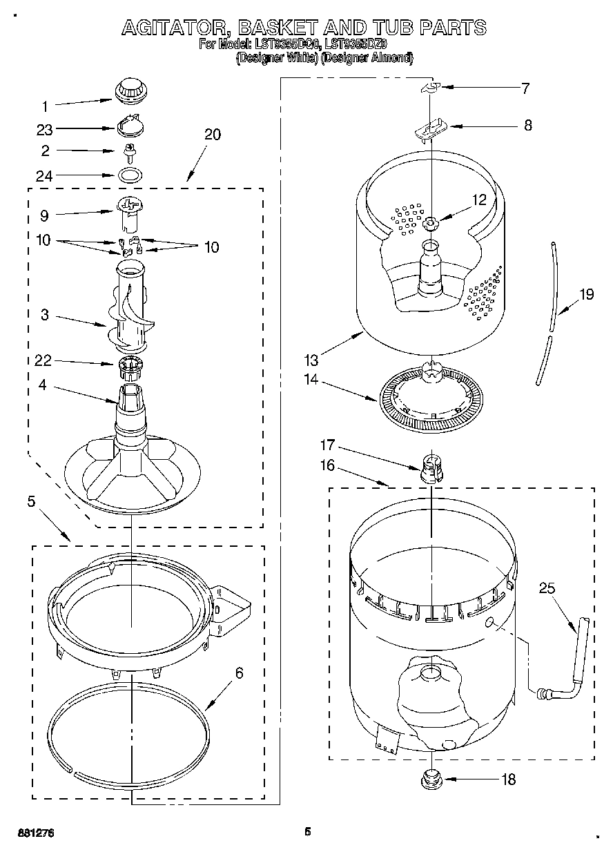 04 - AGITATOR, BASKET AND TUB