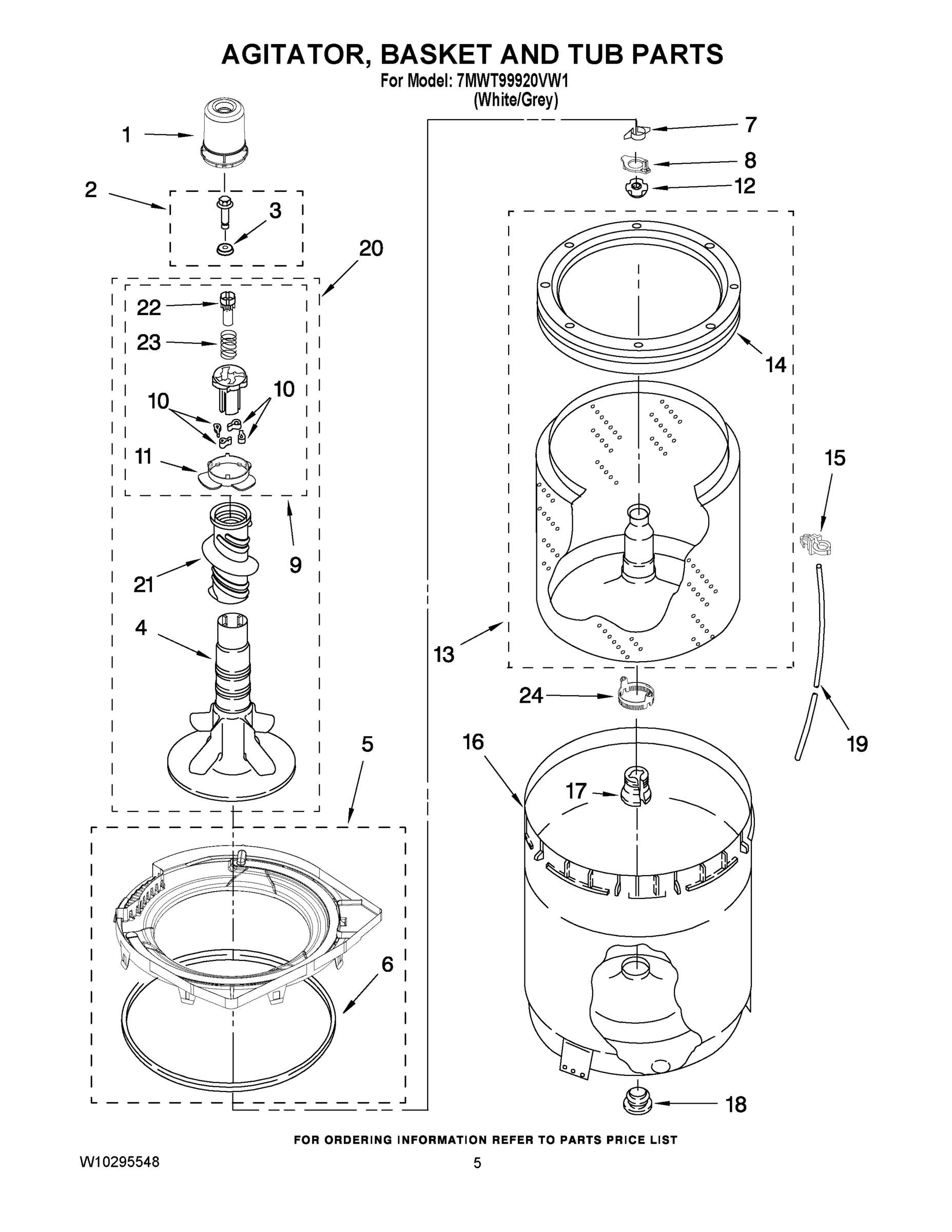 03 - AGITATOR, BASKET AND TUB PARTS