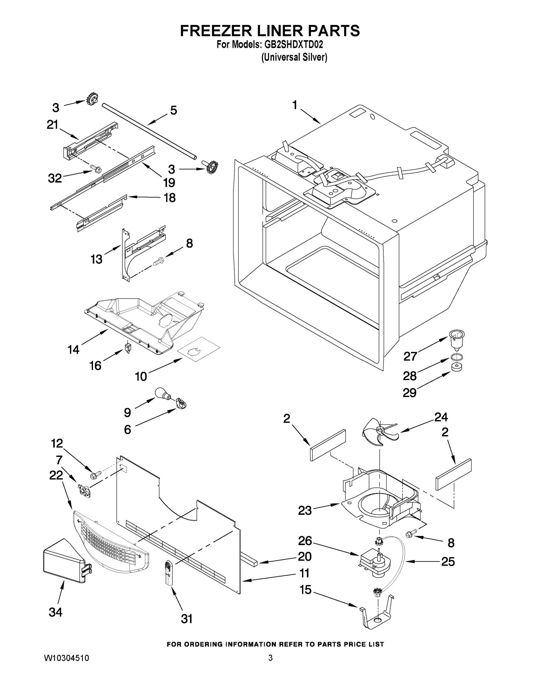 02 - FREEZER LINER PARTS