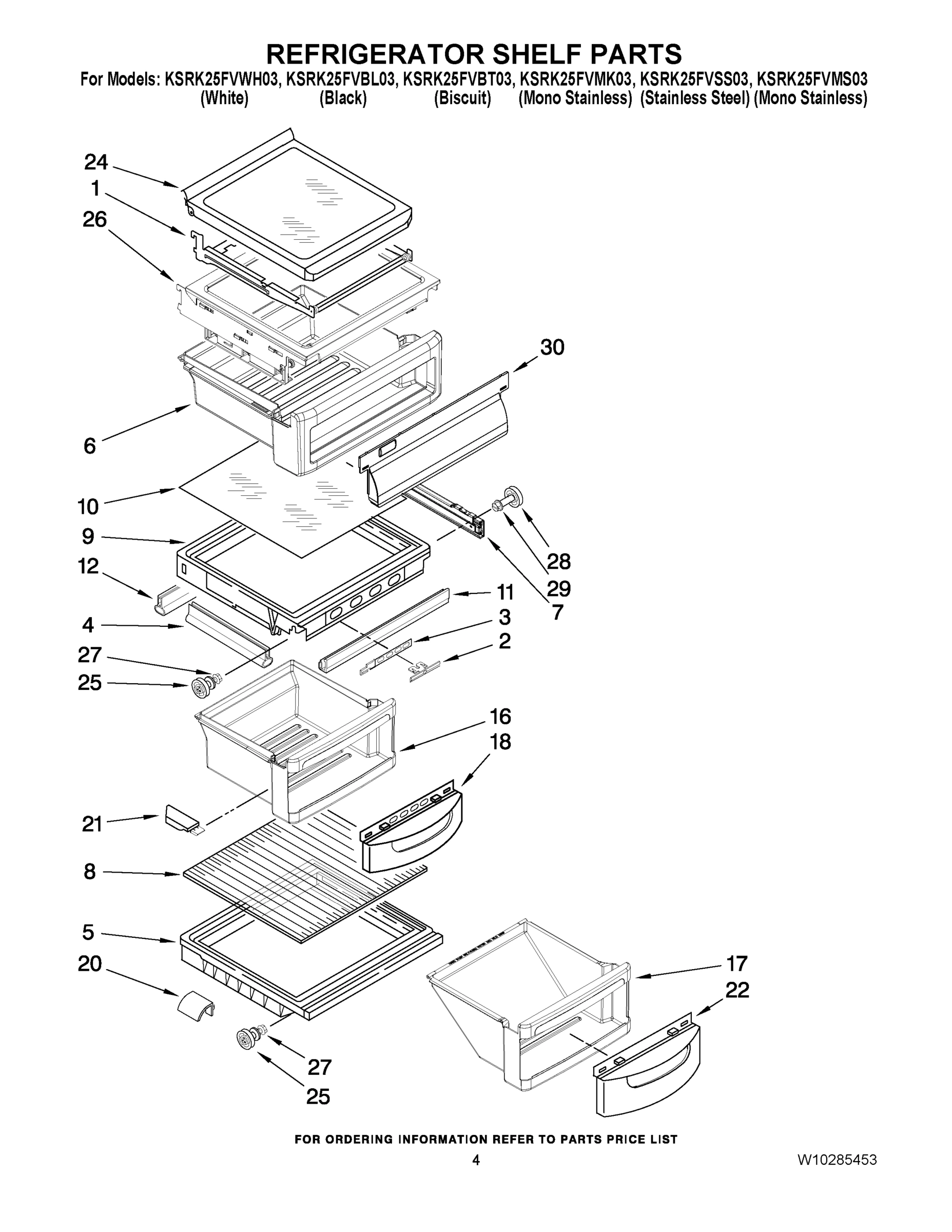 03 - REFRIGERATOR SHELF PARTS