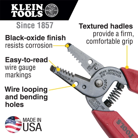 11046 Klein Tools Wire Stripper/Cutter 16-26 AWG - Image 6