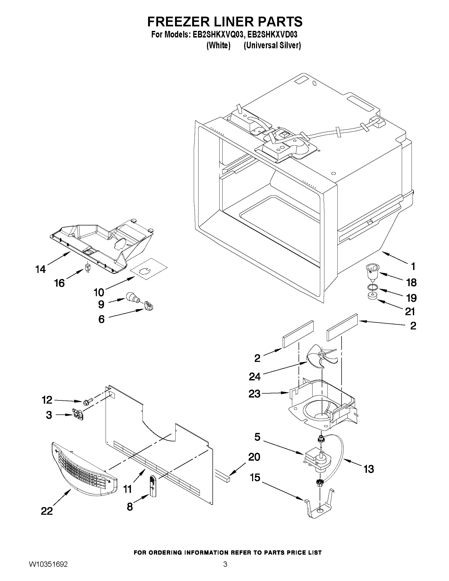 02 - FREEZER LINER PARTS