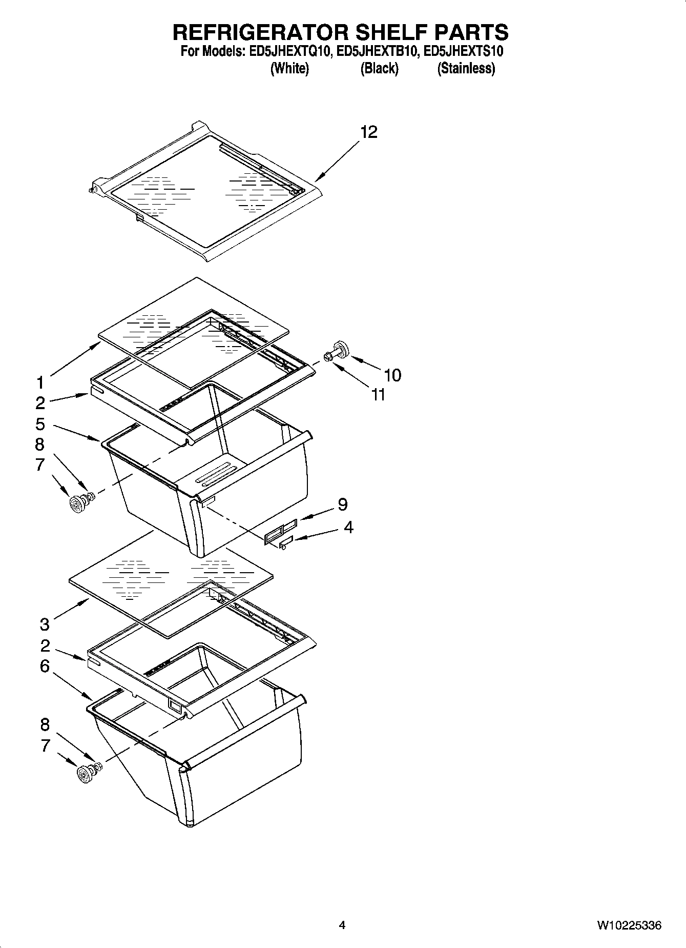 03 - REFRIGERATOR SHELF PARTS