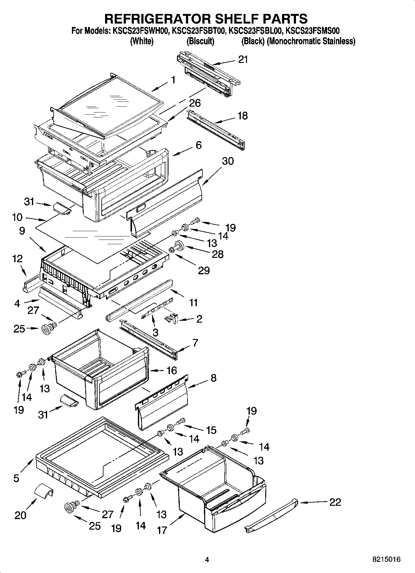 03 - REFRIGERATOR SHELF PARTS