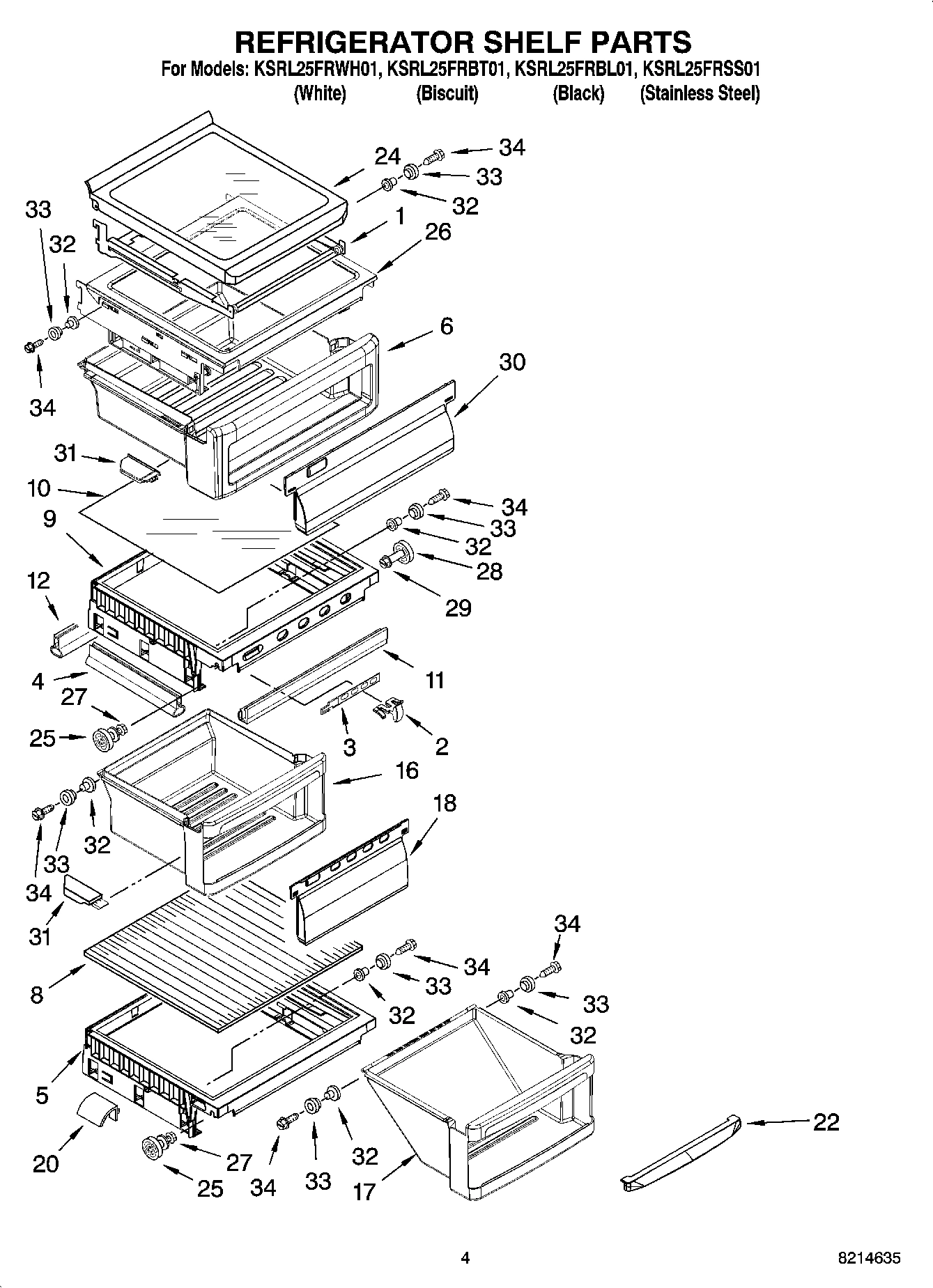 03 - REFRIGERATOR SHELF PARTS