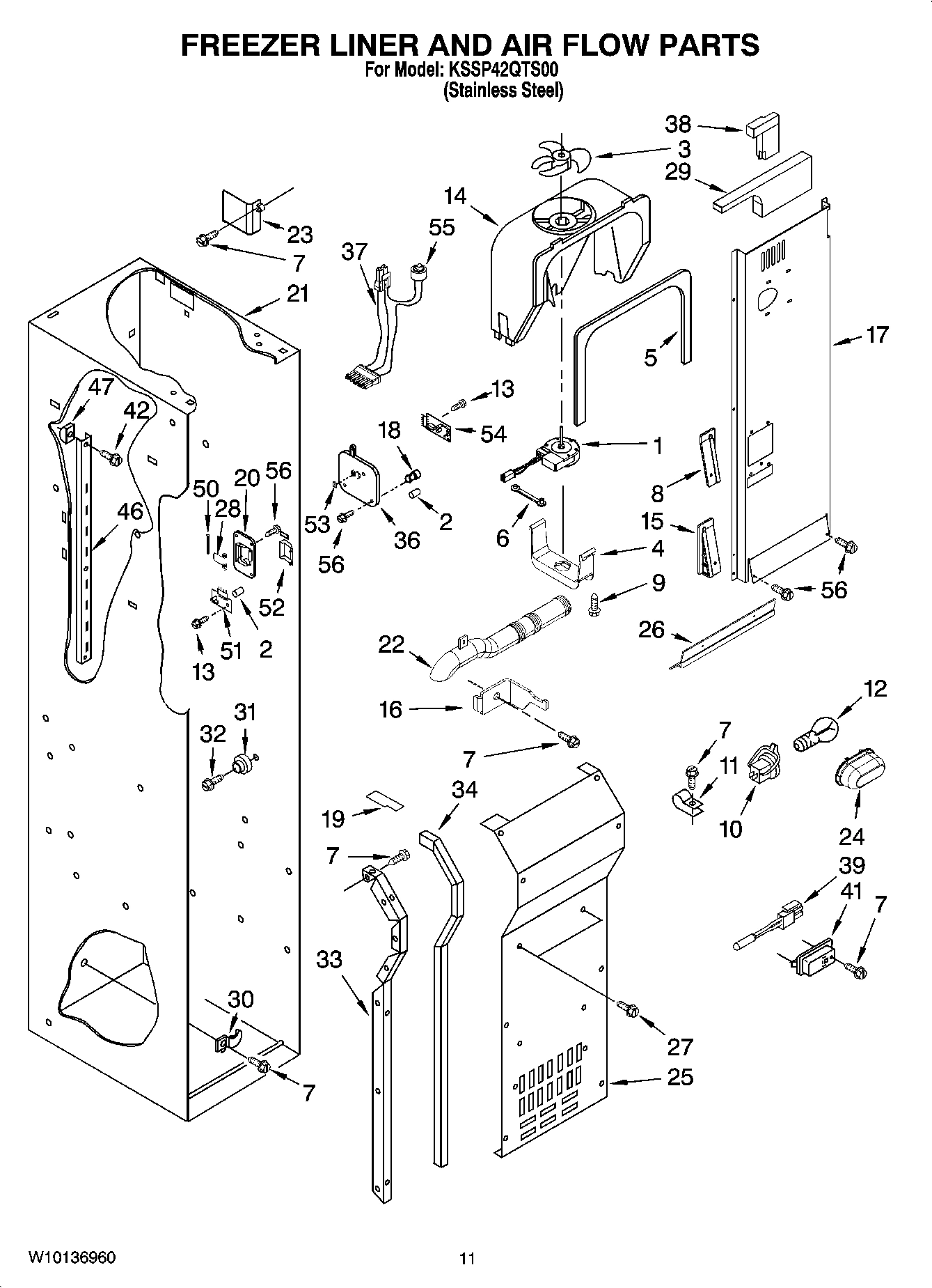 08 - FREEZER LINER AND AIR FLOW PARTS