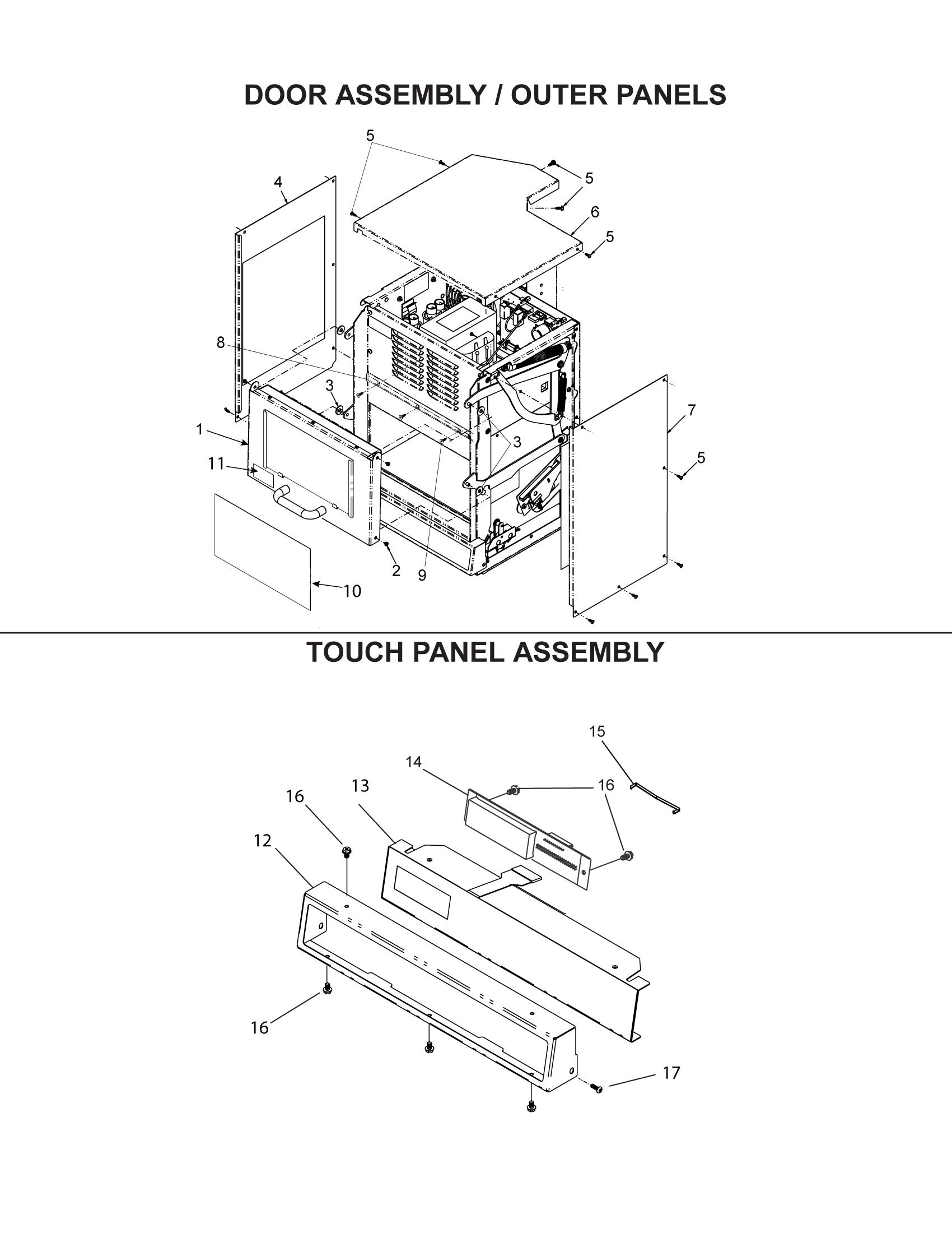 DOOR ASSY / OUTER PANELS / TOUCH PANEL ASSY