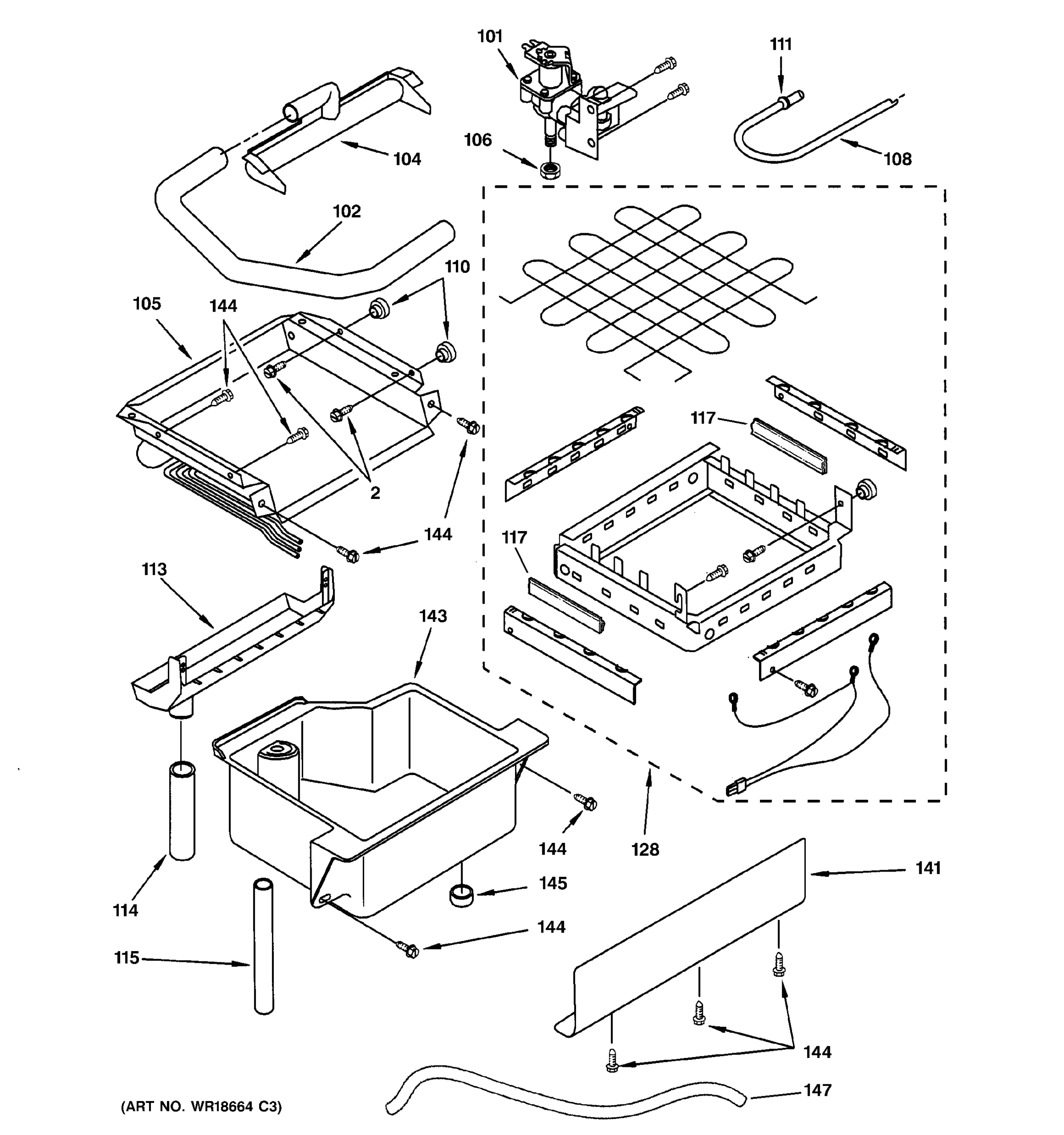 EVAPORATOR, ICE CUTTER GRID & WATER PARTS