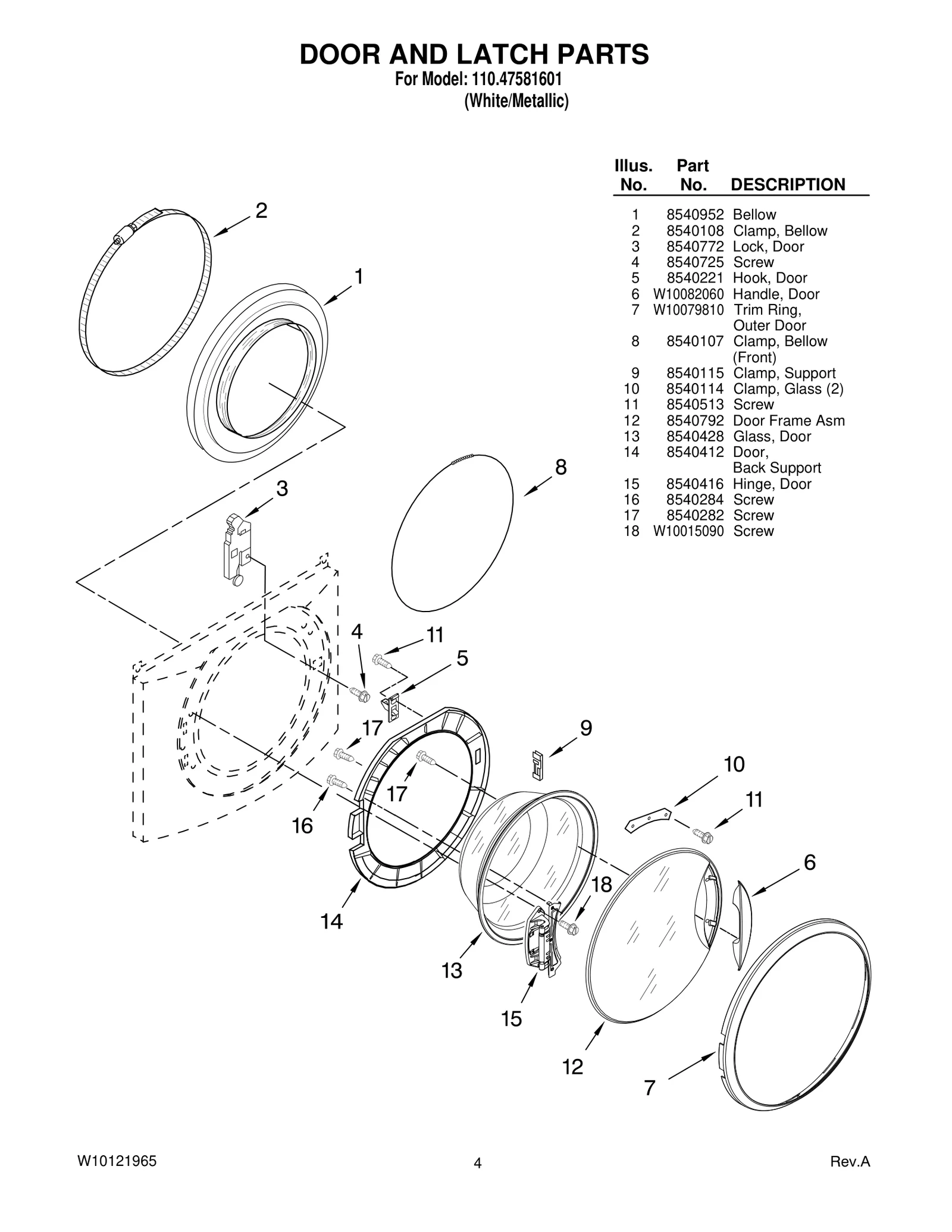 DOOR AND LATCH PARTS