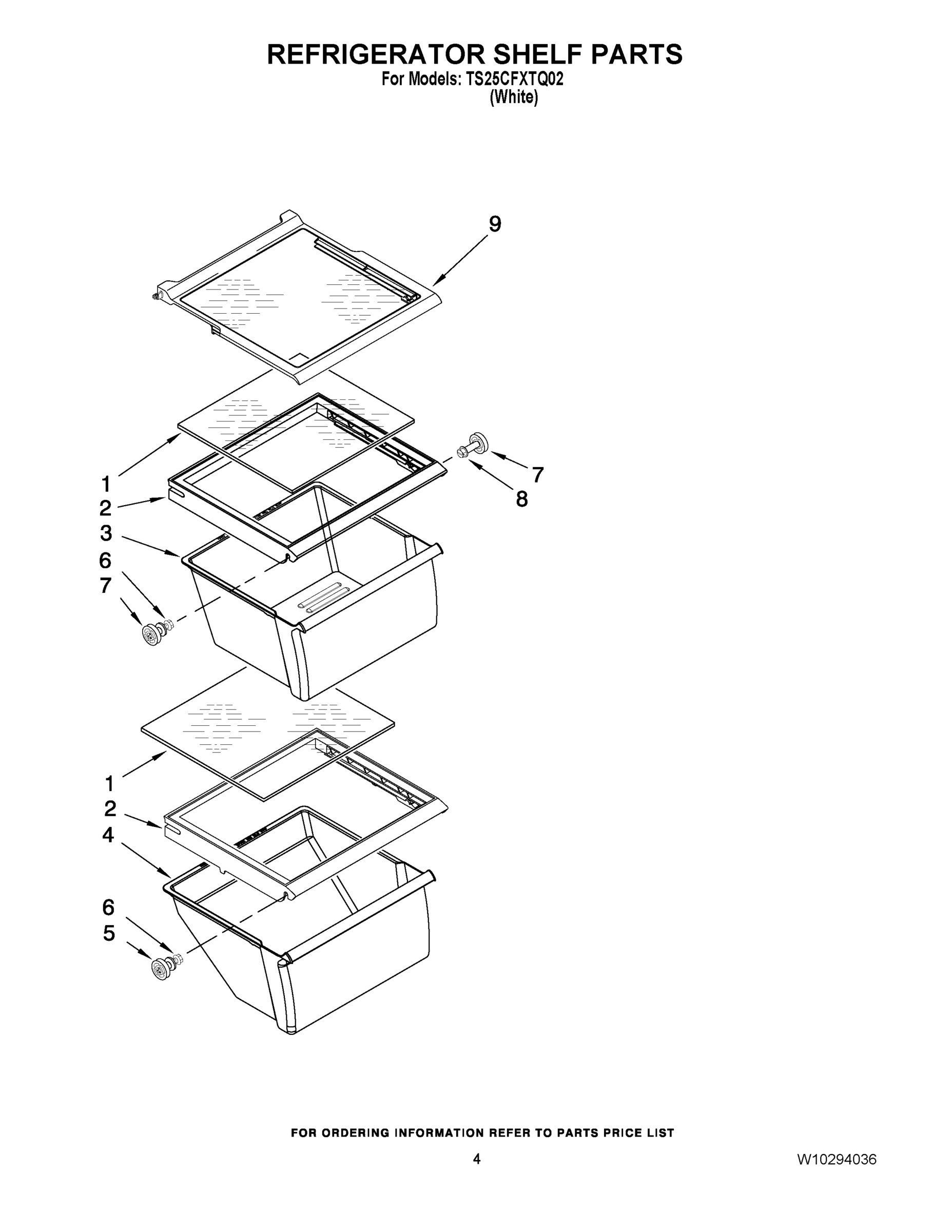 03 - REFRIGERATOR SHELF PARTS