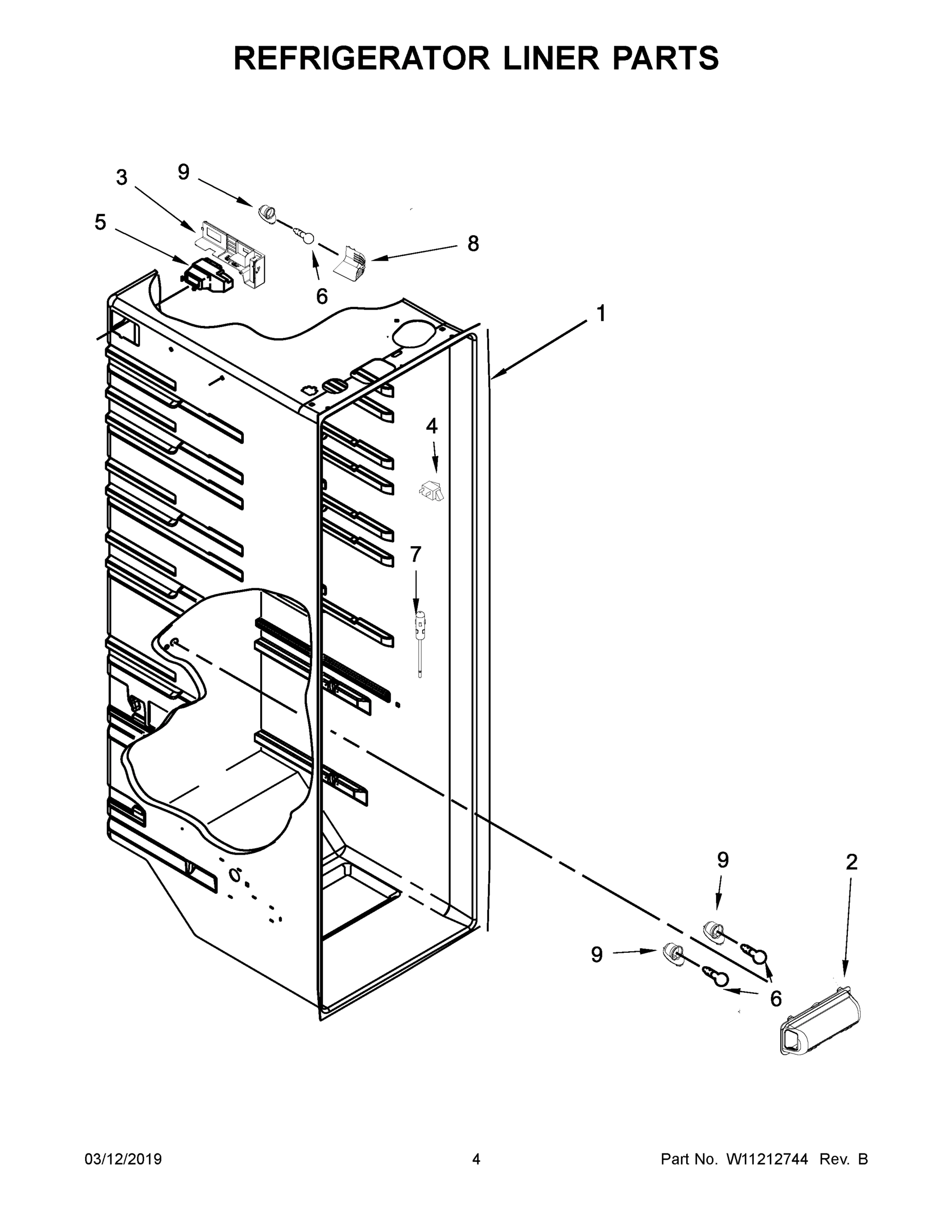 03 - REFRIGERATOR LINER PARTS