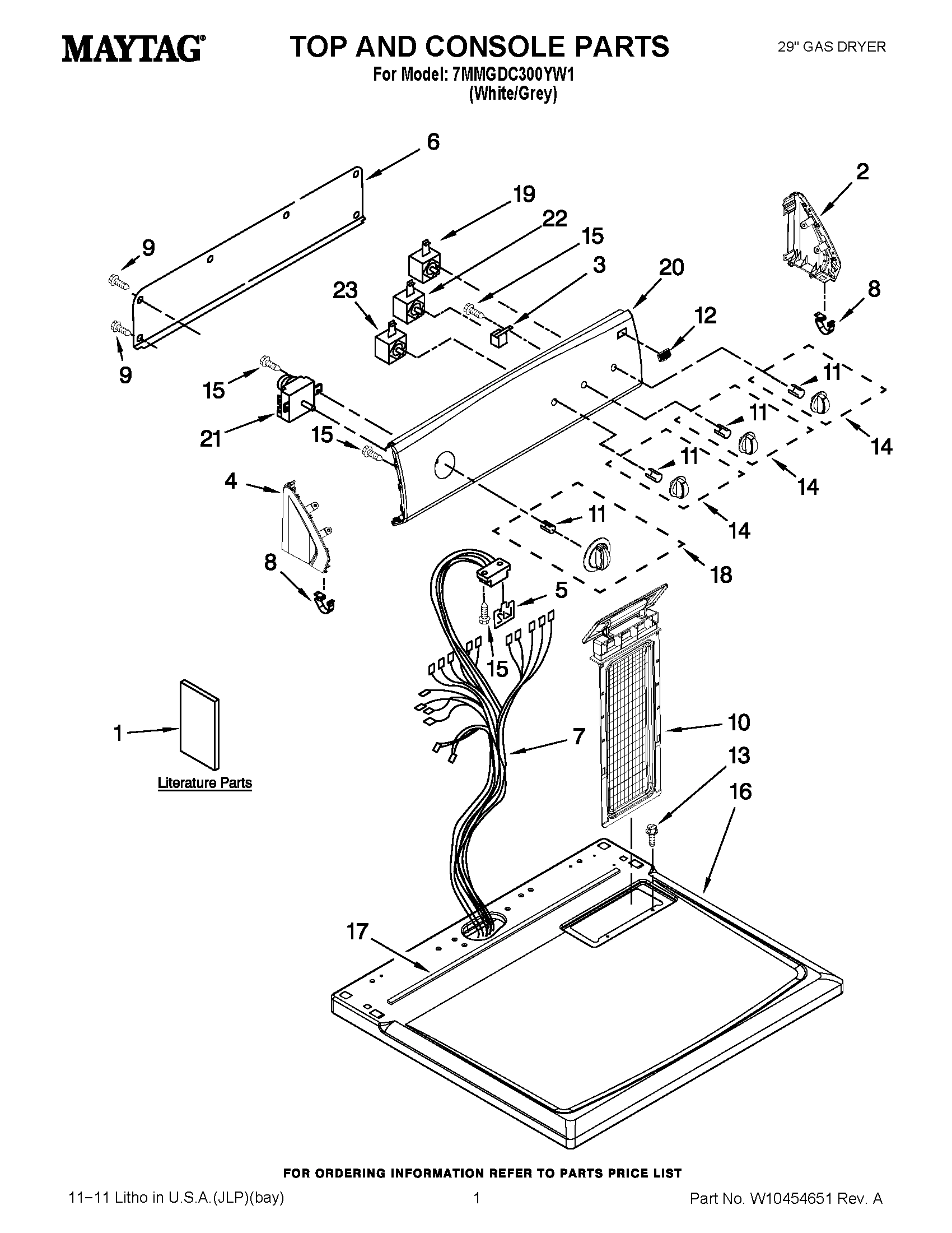 01 - TOP AND CONSOLE PARTS