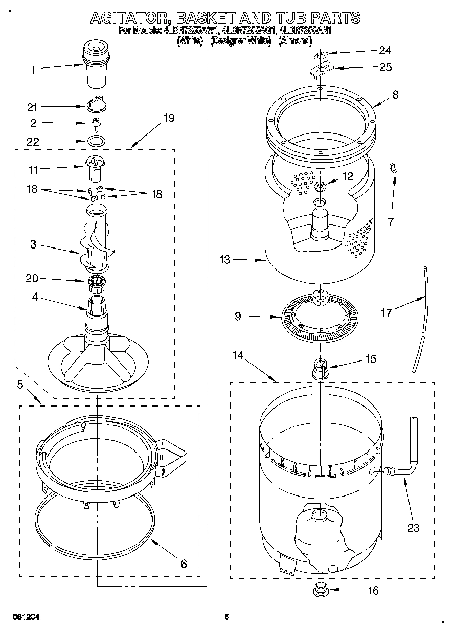 03 - AGITATOR, BASKET AND TUB