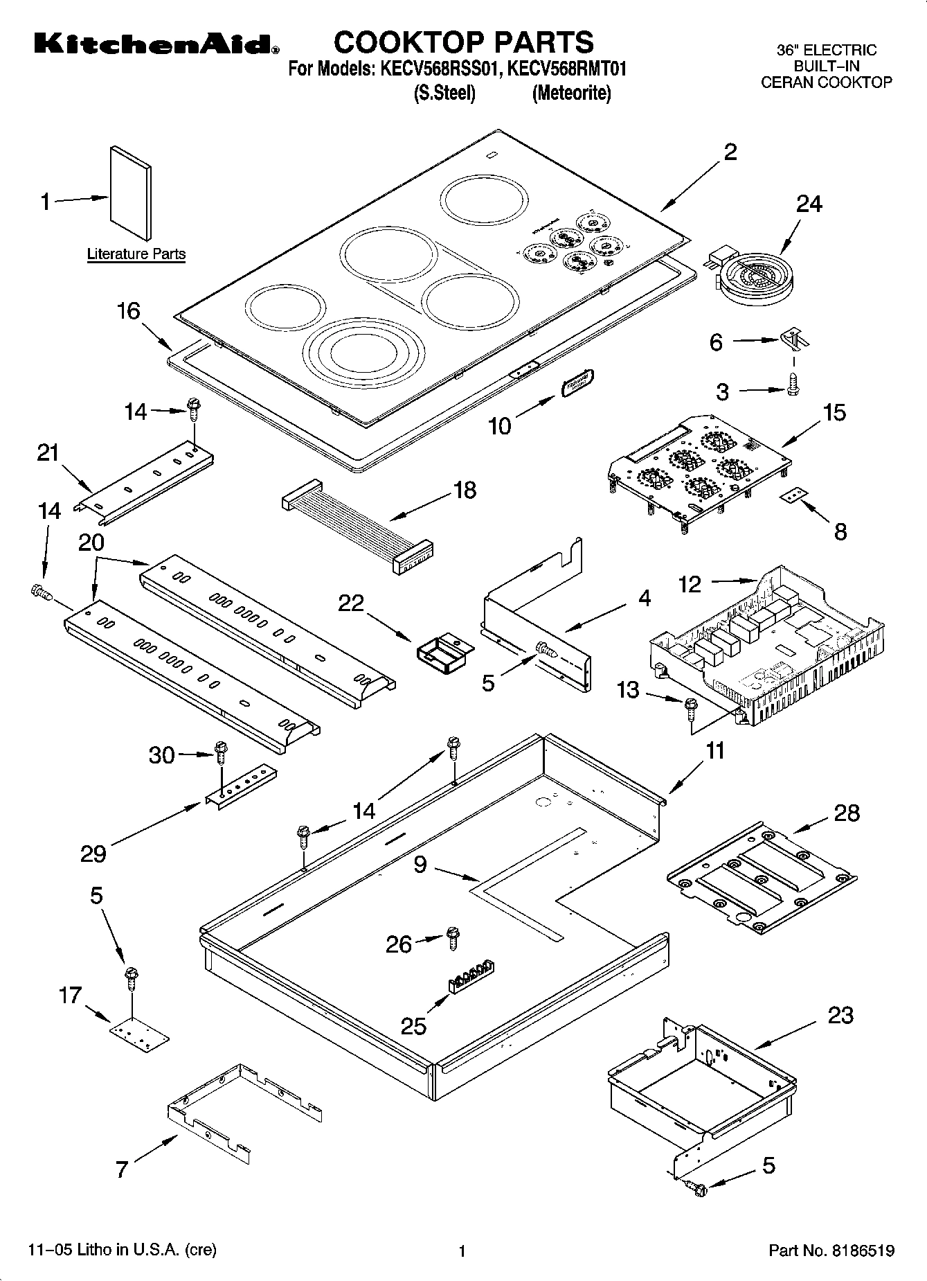 01 - COOKTOP PARTS, OPTIONAL PARTS
