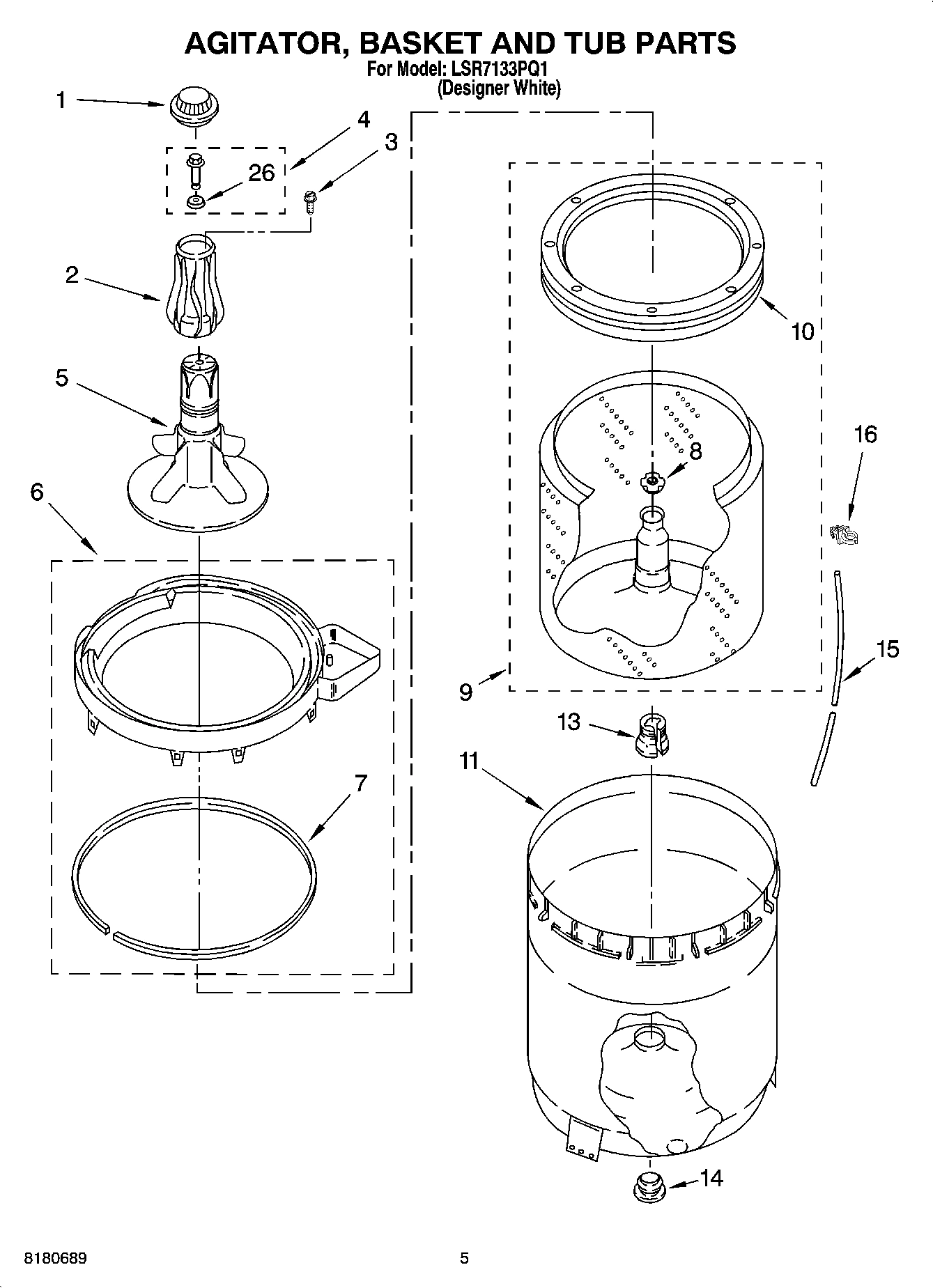 03 - AGITATOR, BASKET AND TUB PARTS