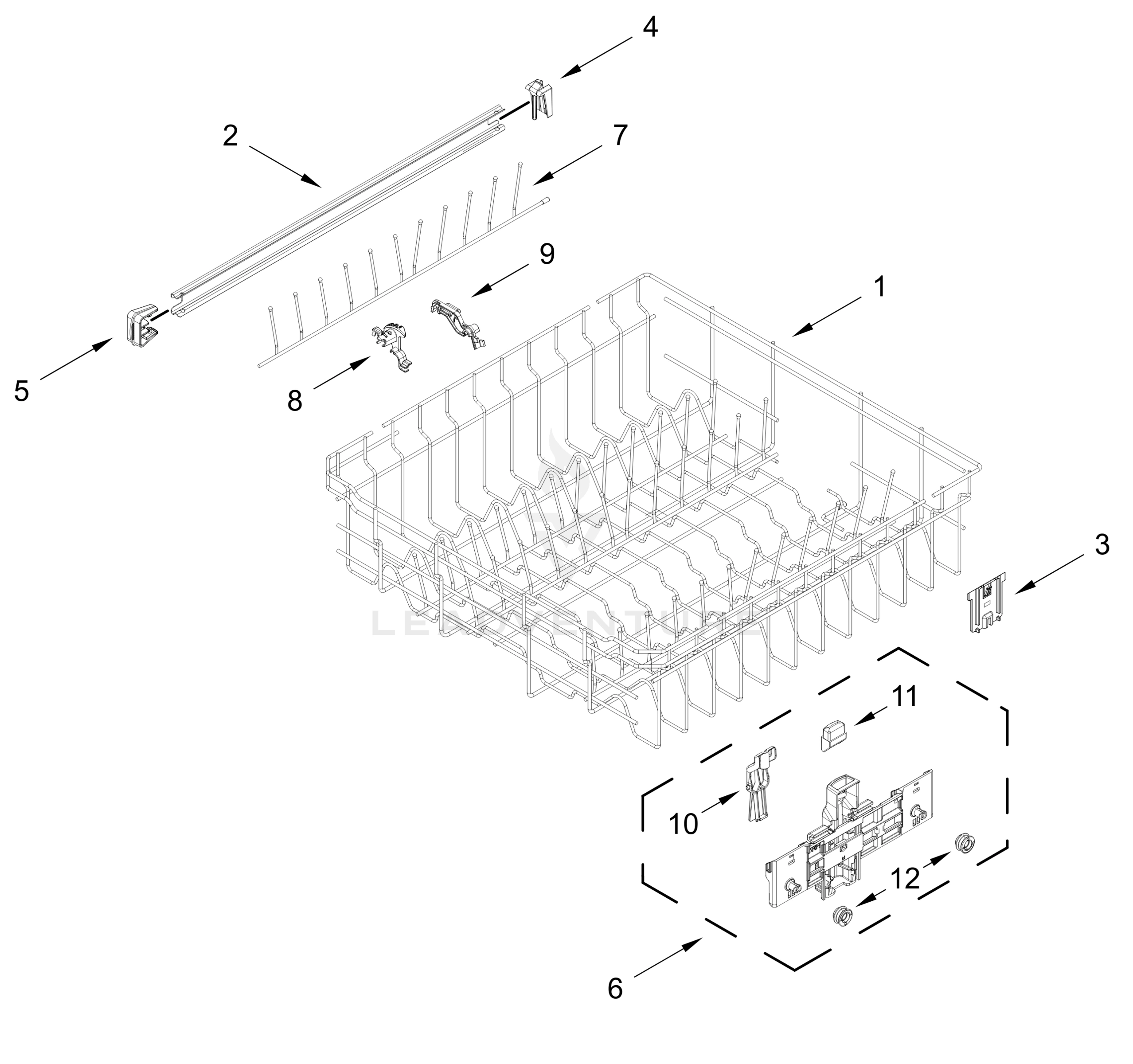 UPPER RACK AND TRACK PARTS