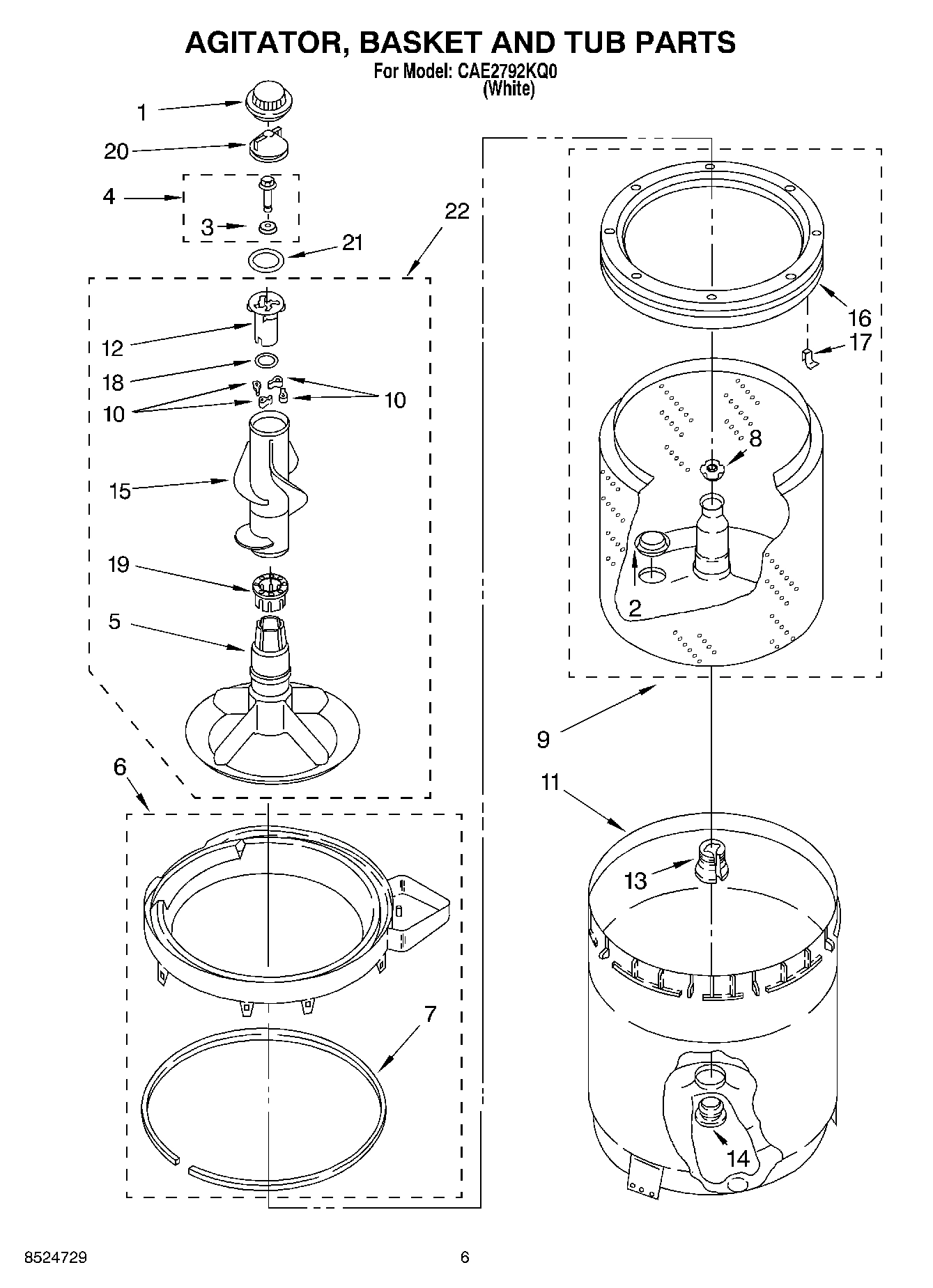 04 - AGITATOR, BASKET AND TUB