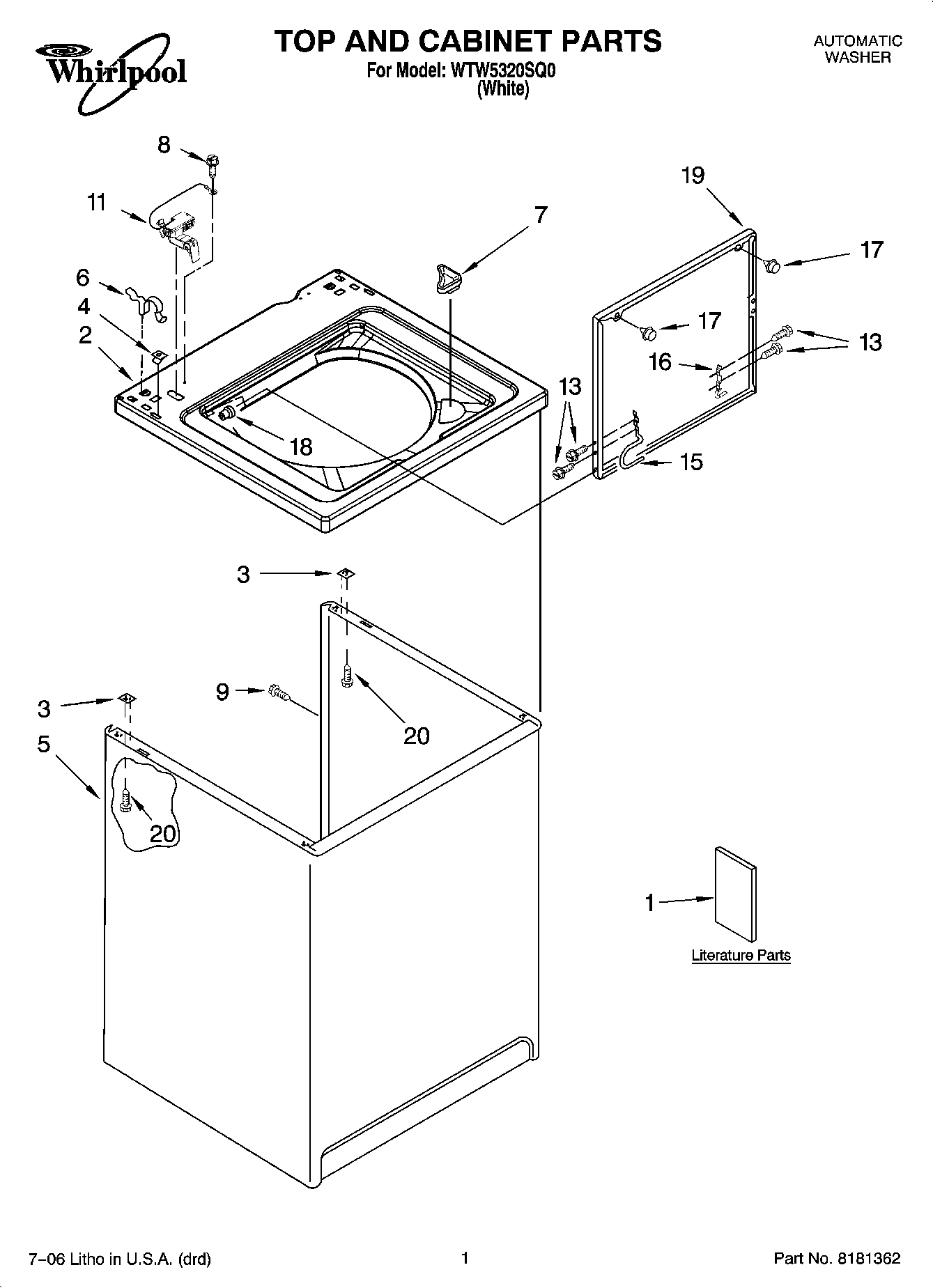01 - TOP AND CABINET PARTS