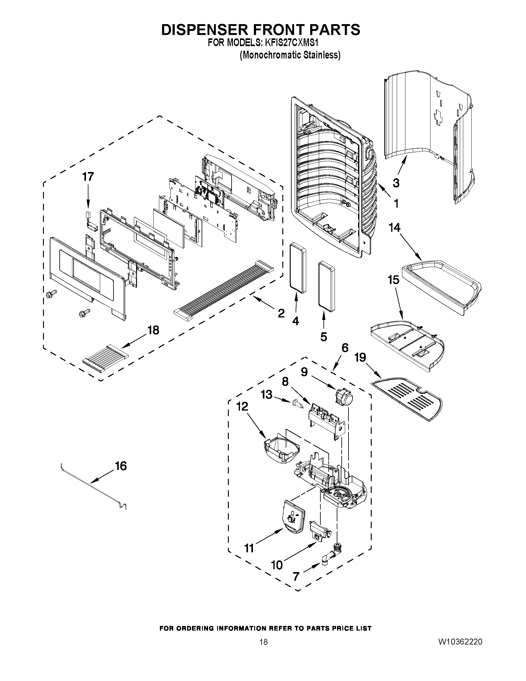 10 - DISPENSER FRONT PARTS