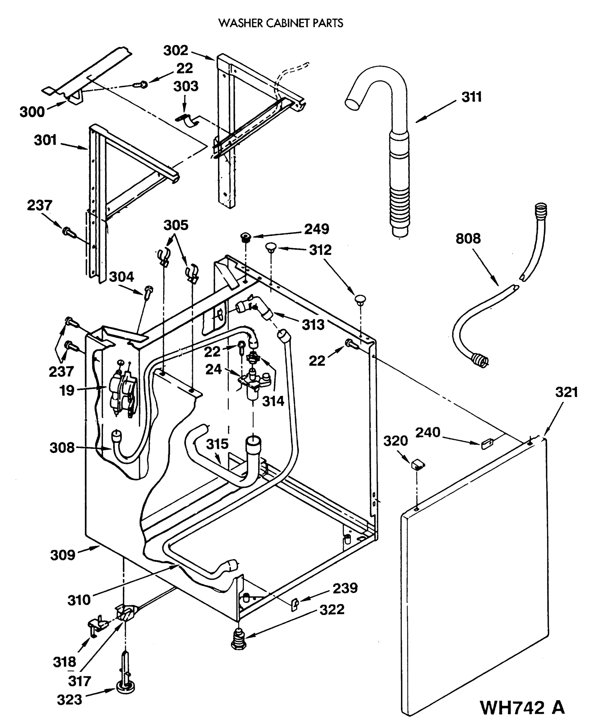 WASHER CABINET PARTS