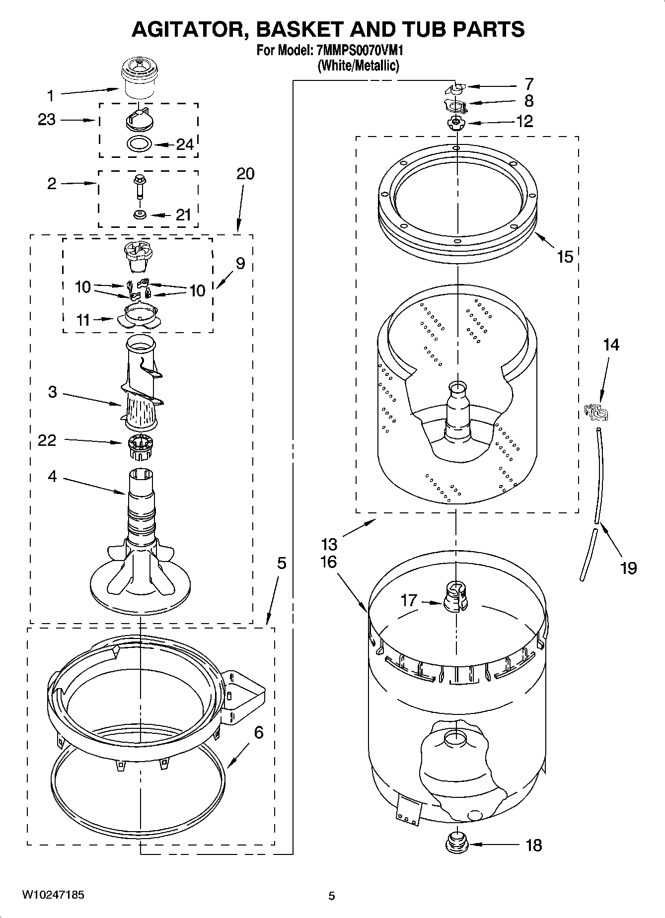 03 - AGITATOR, BASKET AND TUB PARTS