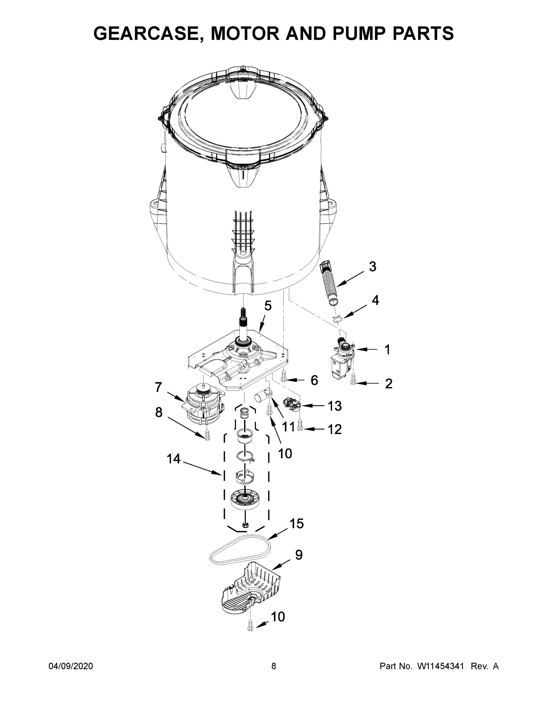05 - GEARCASE, MOTOR AND PUMP PARTS