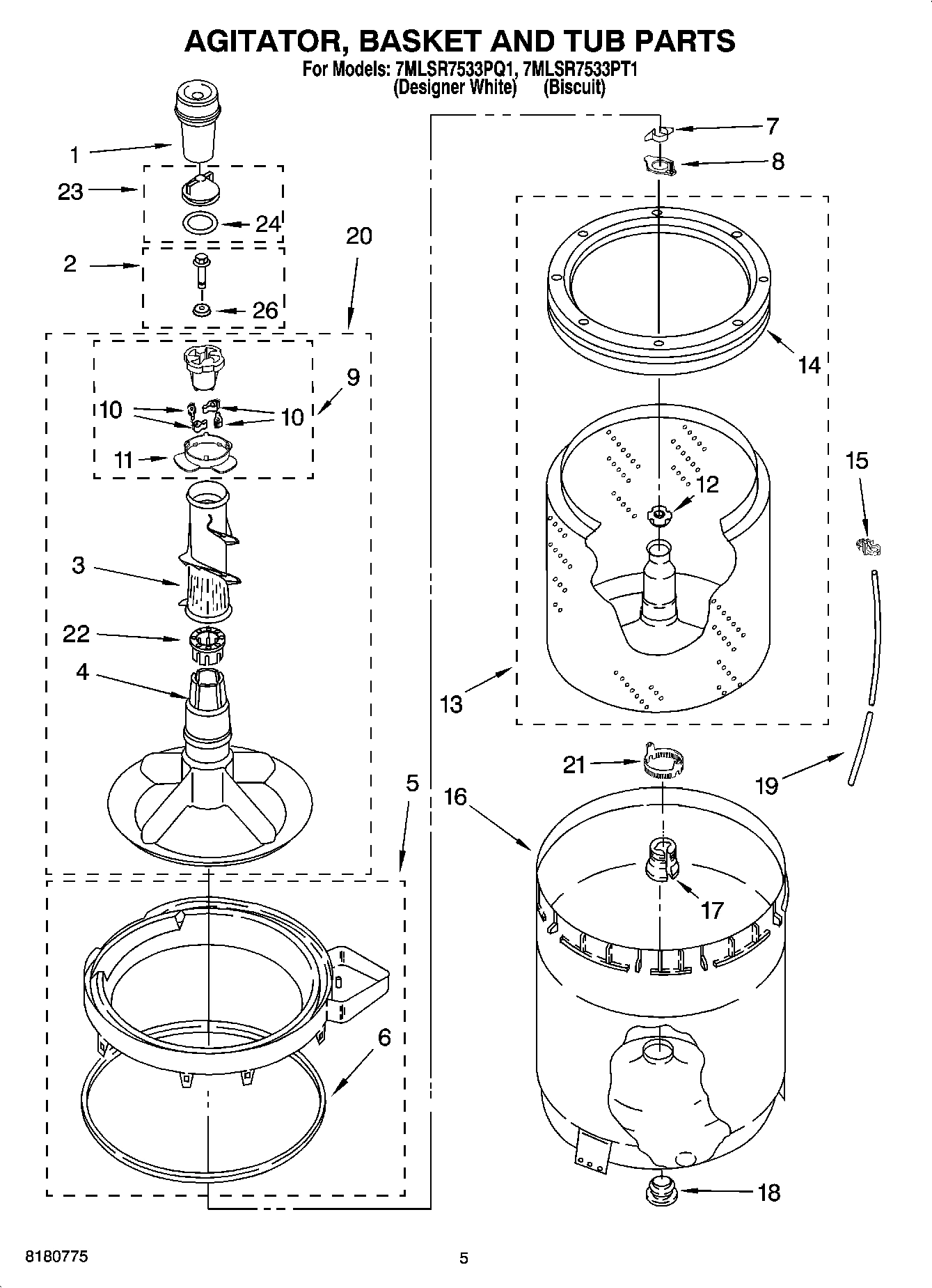 03 - AGITATOR, BASKET AND TUB PARTS